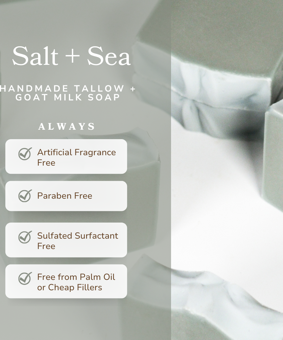 Salt + Sea Bar Handmade Tallow and Goat Milk Soap Bar
