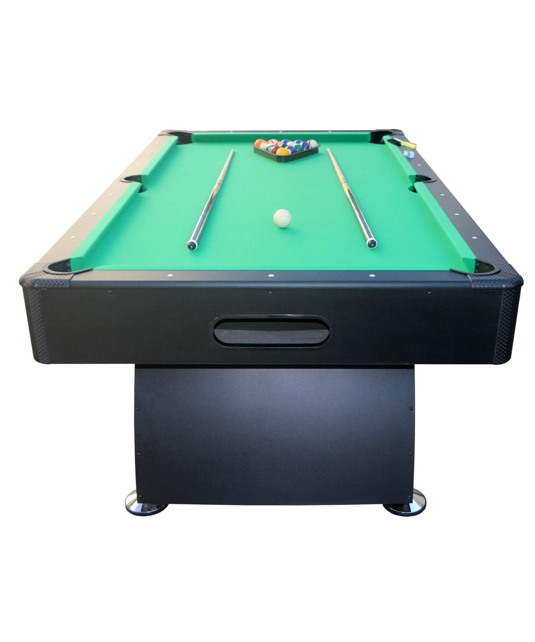 Premium 7FT Black Billiards Game Room Table For Home With Cue Sticks And Billiard Balls (SAK58210)