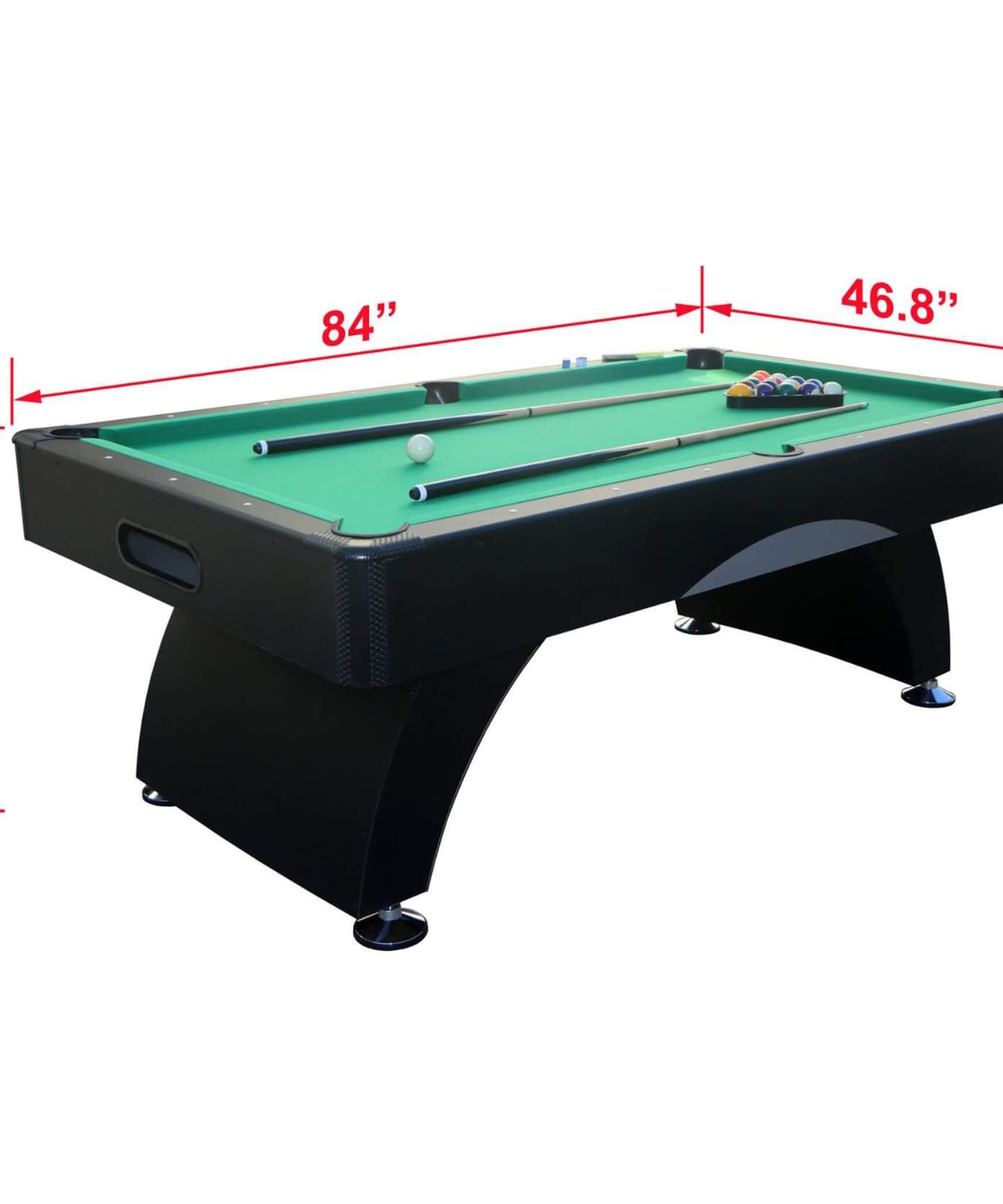 Premium 7FT Black Billiards Game Room Table For Home With Cue Sticks And Billiard Balls (SAK58210)