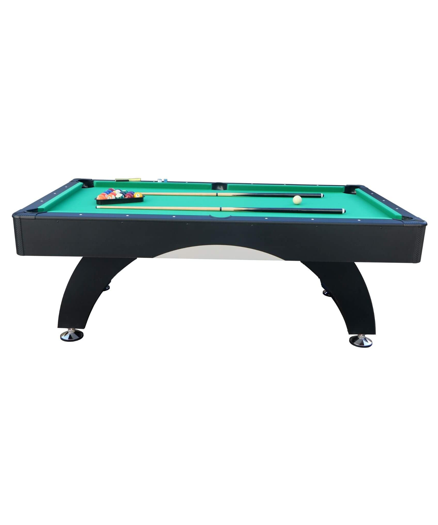 Premium 7FT Black Billiards Game Room Table For Home With Cue Sticks And Billiard Balls (SAK58210)
