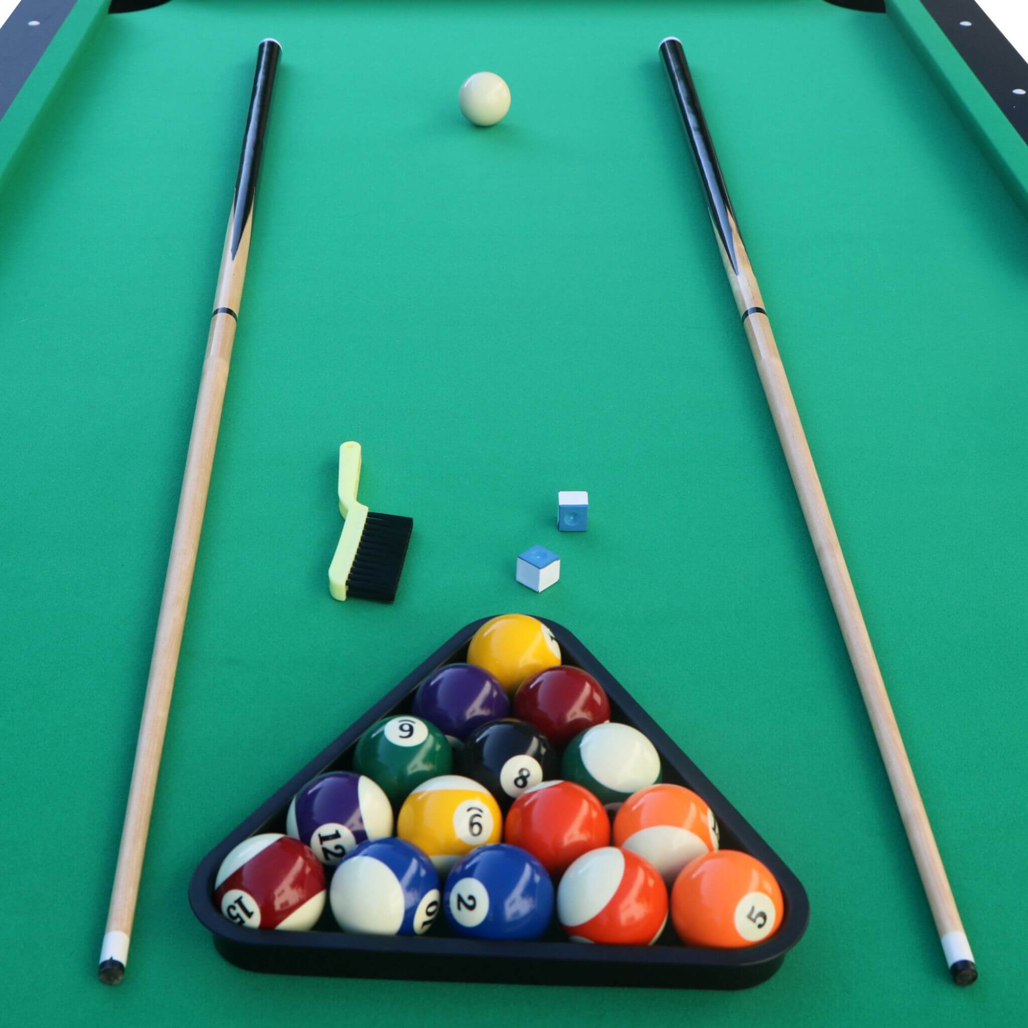 Premium 7FT Black Billiards Game Room Table For Home With Cue Sticks And Billiard Balls (SAK58210)