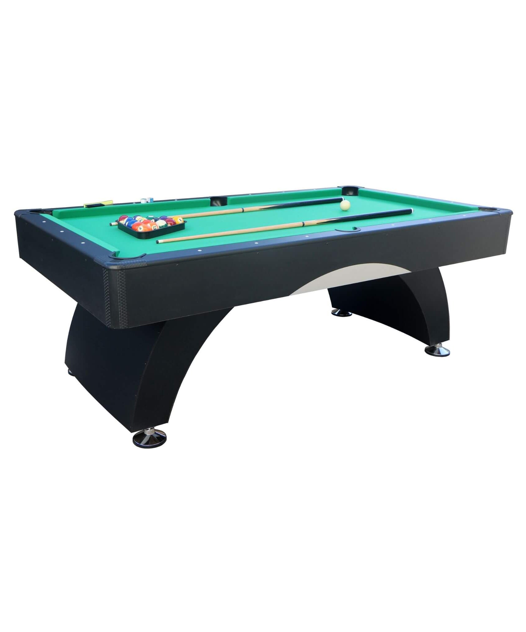 Premium 7FT Black Billiards Game Room Table For Home With Cue Sticks And Billiard Balls (SAK58210)