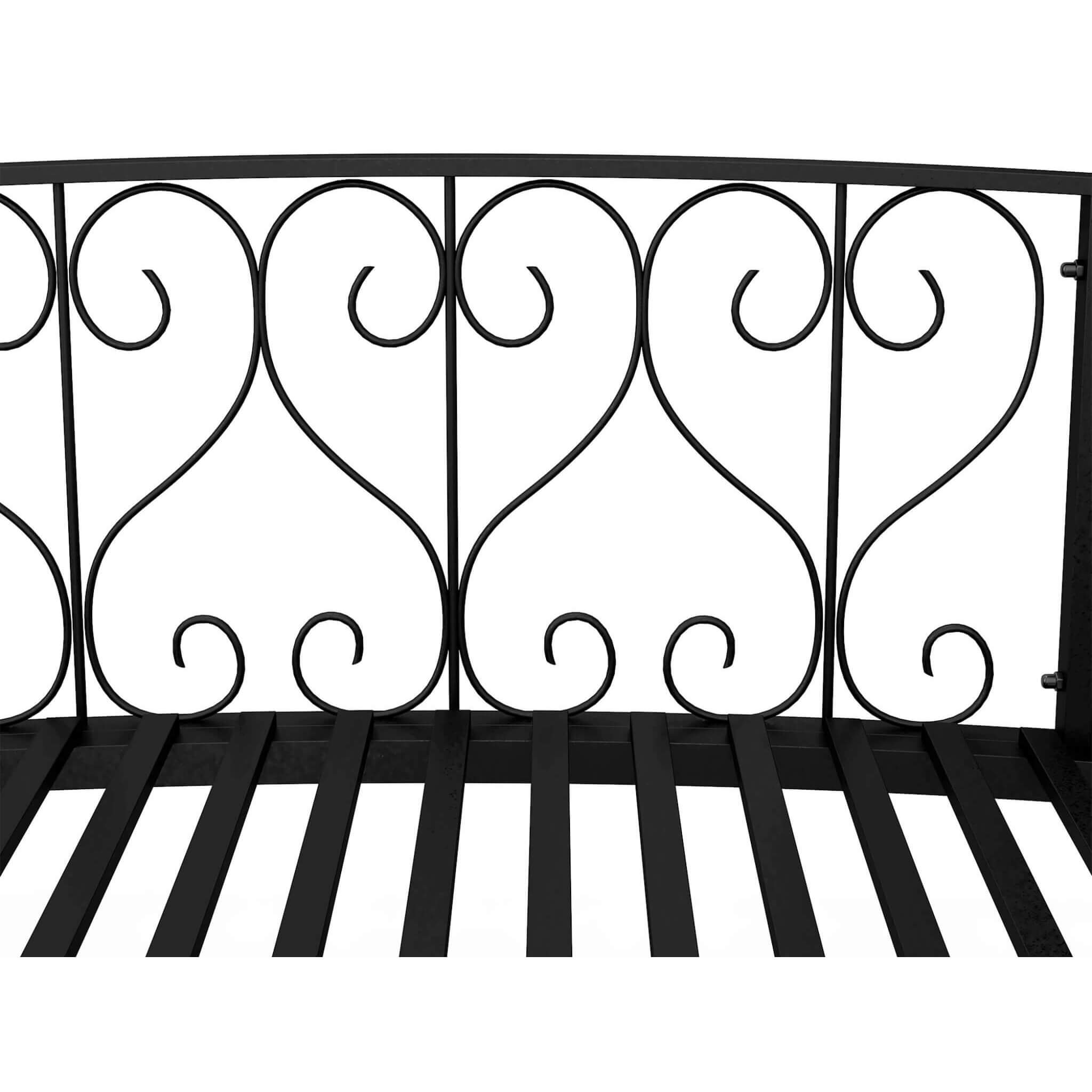 Alora 7FT Decorative Metal Arch Footbridge Garden Bridge With Safety Siderails (SAK53829)