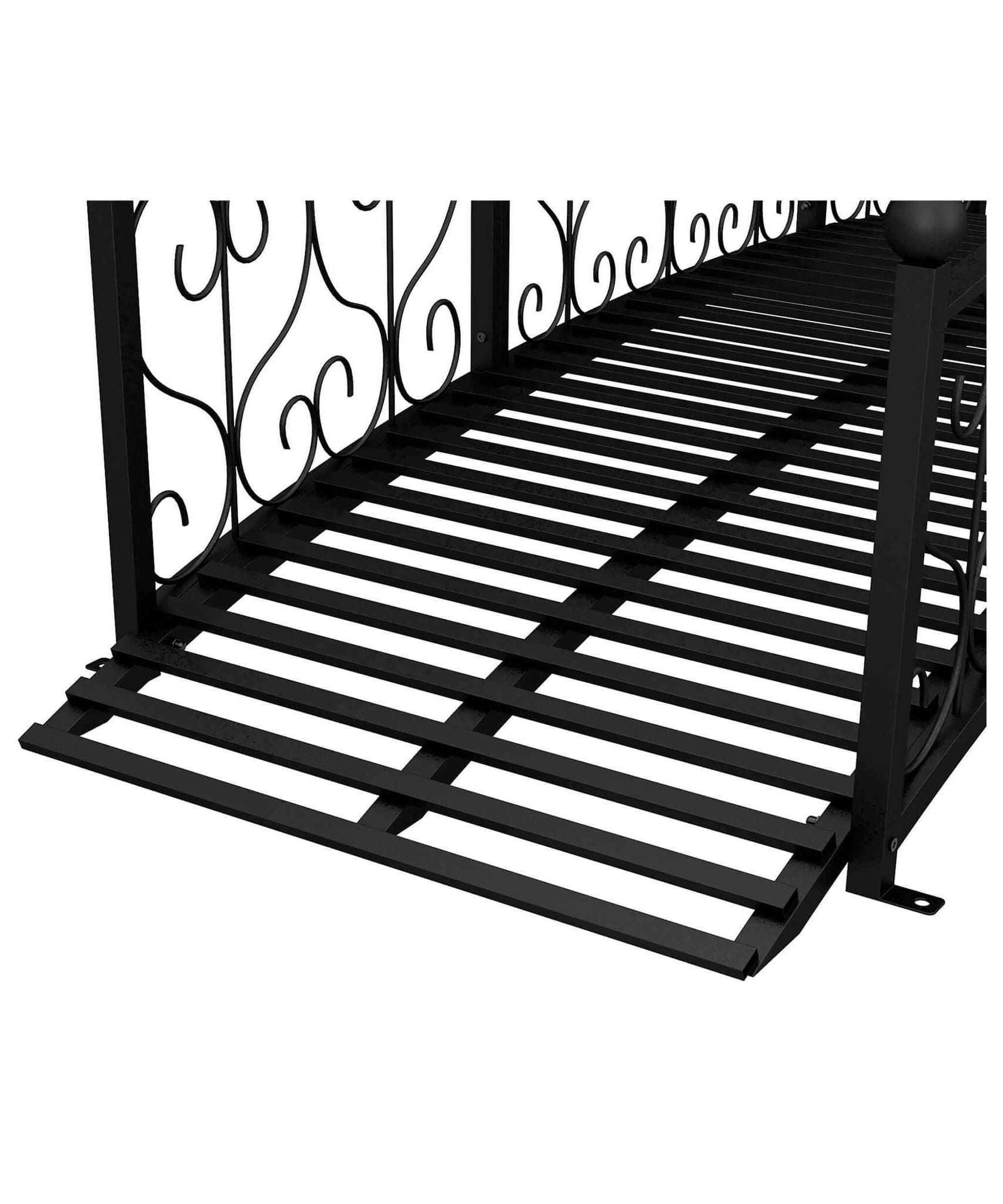 Alora 7FT Decorative Metal Arch Footbridge Garden Bridge With Safety Siderails (SAK53829)