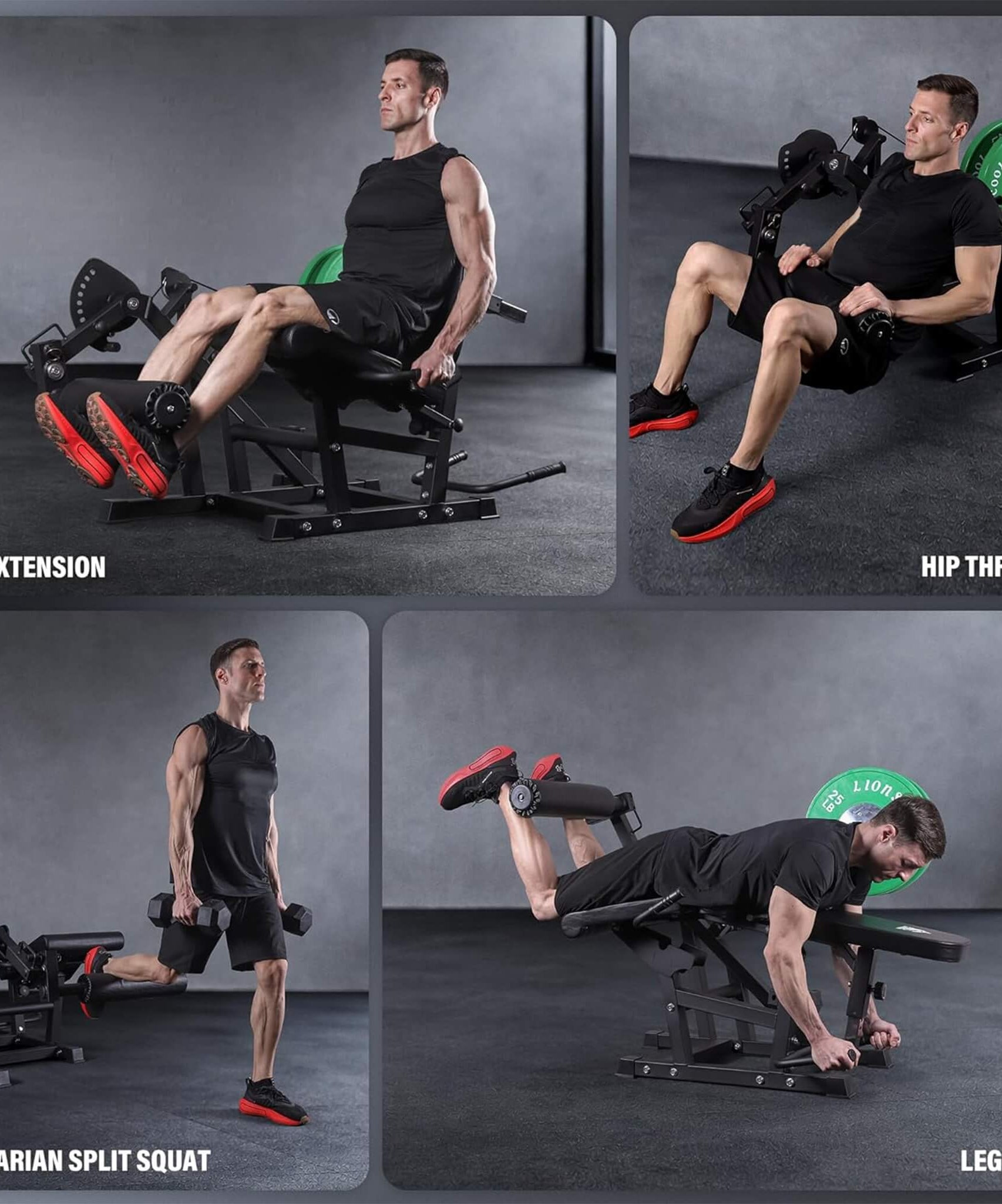 Rovix 800LBS Adjustable Lower Body Leg Extension And Curl Machine (SAK70528)