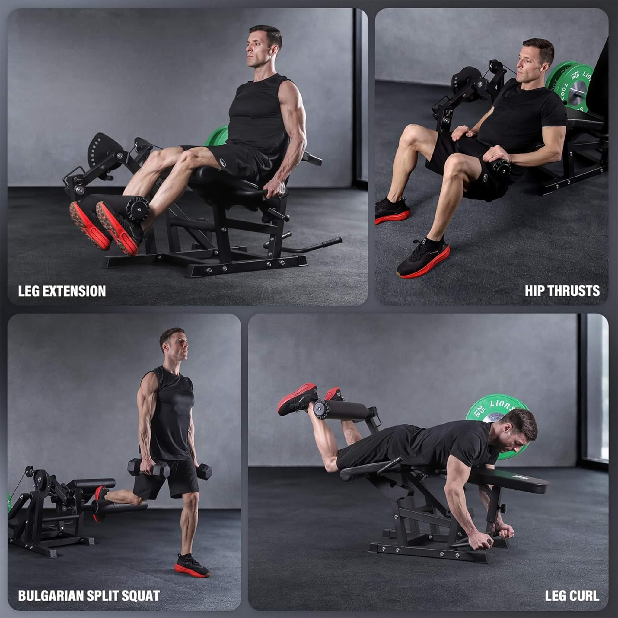 Rovix 800LBS Adjustable Lower Body Leg Extension And Curl Machine (SAK70528)