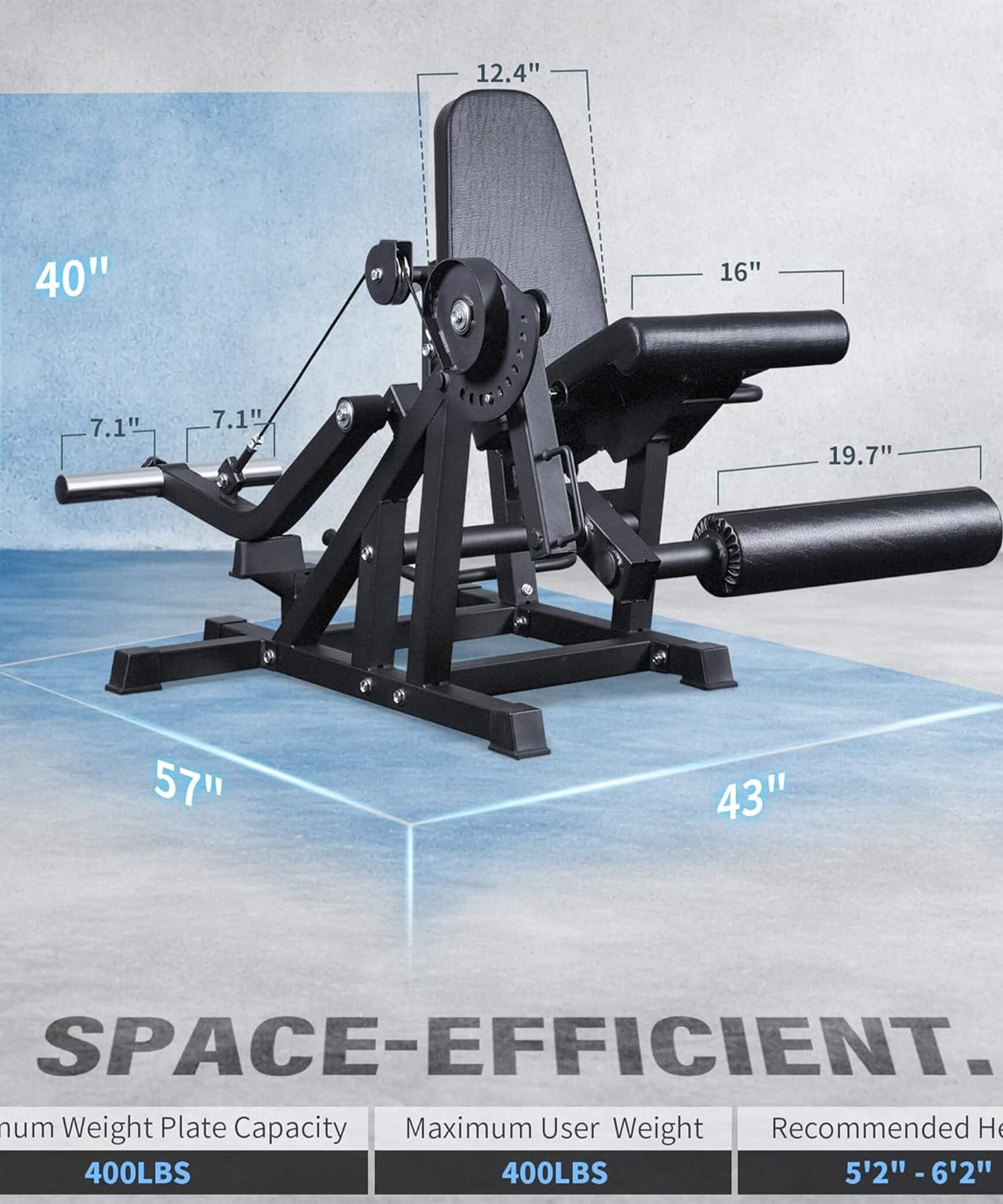 Rovix 800LBS Adjustable Lower Body Leg Extension And Curl Machine (SAK70528)