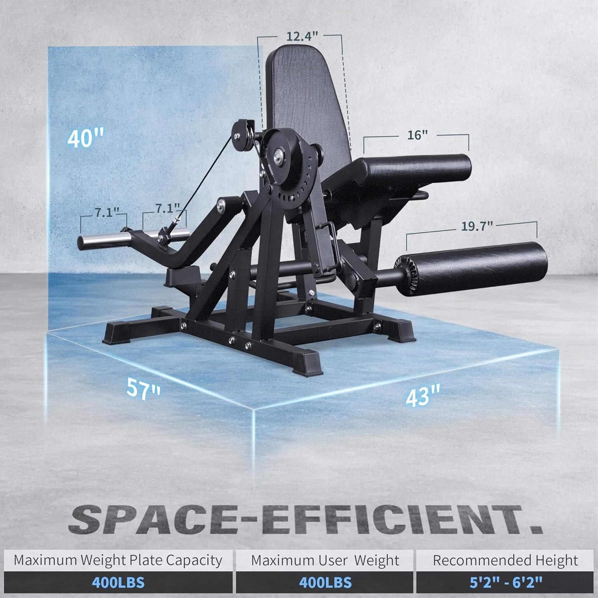 Rovix 800LBS Adjustable Lower Body Leg Extension And Curl Machine (SAK70528)
