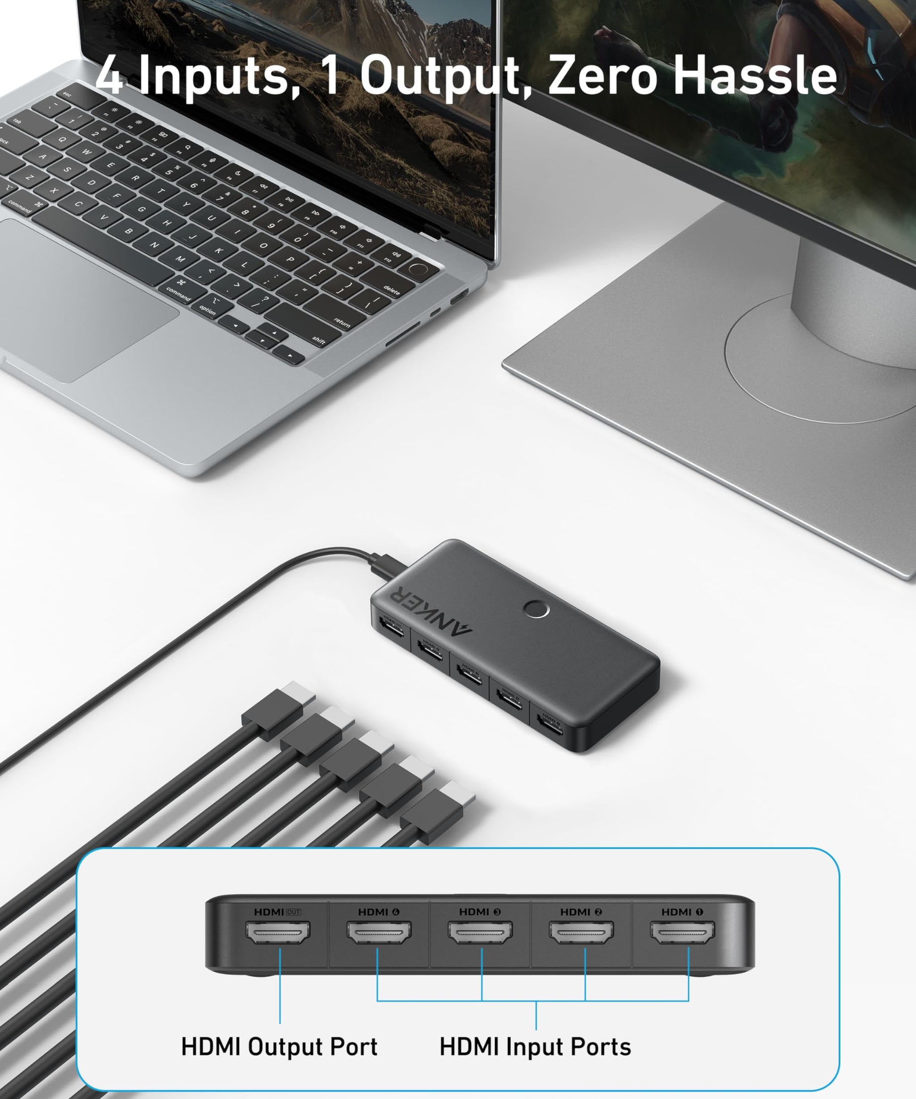 Anker HDMI Switch (4 in 1 Out, 4K HDMI)