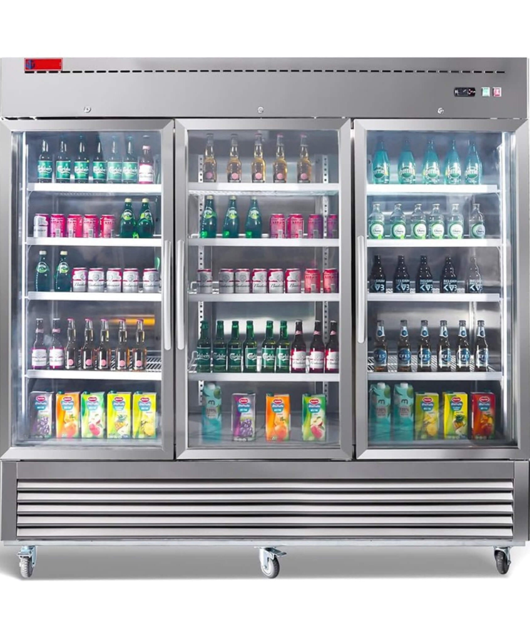 82-Inch Commercial Stainless Steel Upright Display 3 Section Merchandiser Refrigerator (SAK15724)