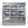 82-Inch Commercial Stainless Steel Upright Display 3 Section Merchandiser Refrigerator (SAK15724)