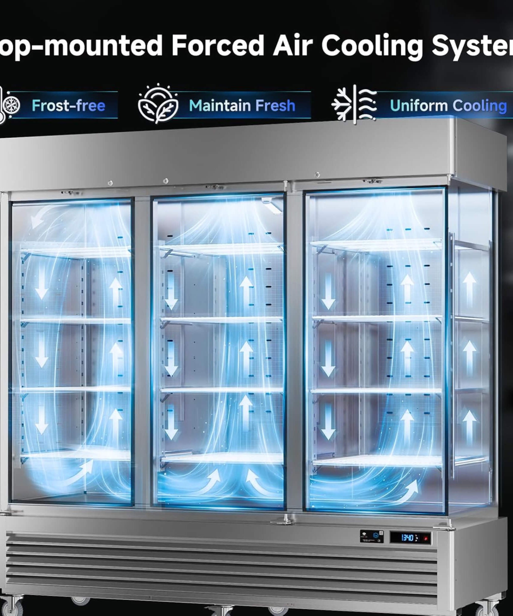 82-Inch Commercial 72 Cu.Ft 3-Door WiFi Refrigerator With Smart App Control (SAK58320)