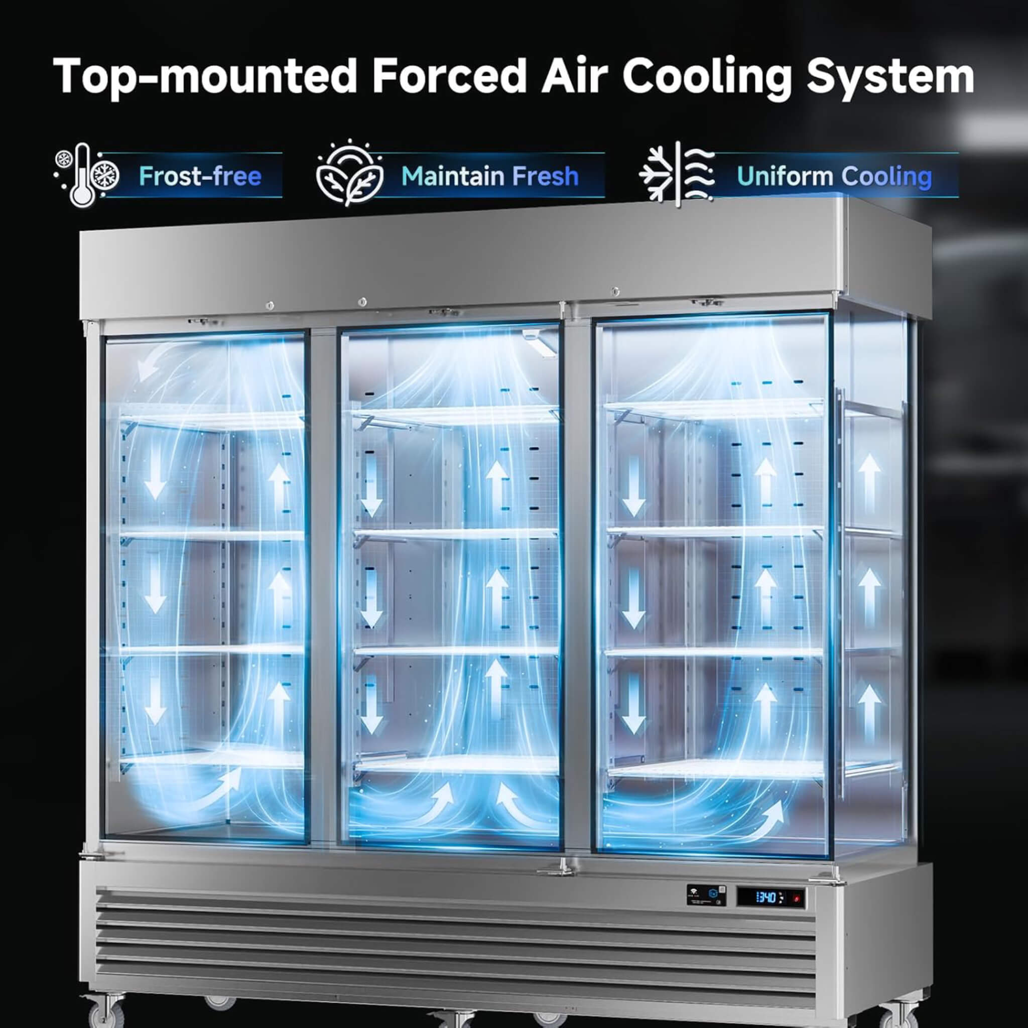 82-Inch Commercial 72 Cu.Ft 3-Door WiFi Refrigerator With Smart App Control (SAK58320)