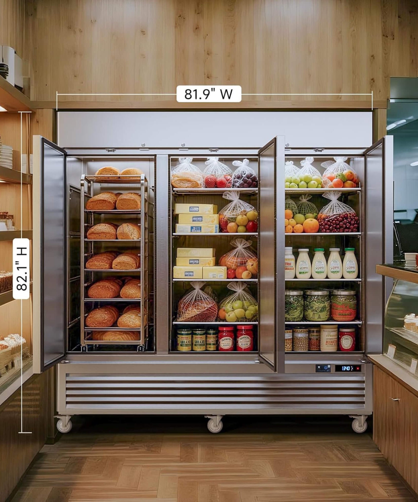 82-Inch Commercial 72 Cu.Ft 3-Door WiFi Refrigerator With Smart App Control (SAK58320)