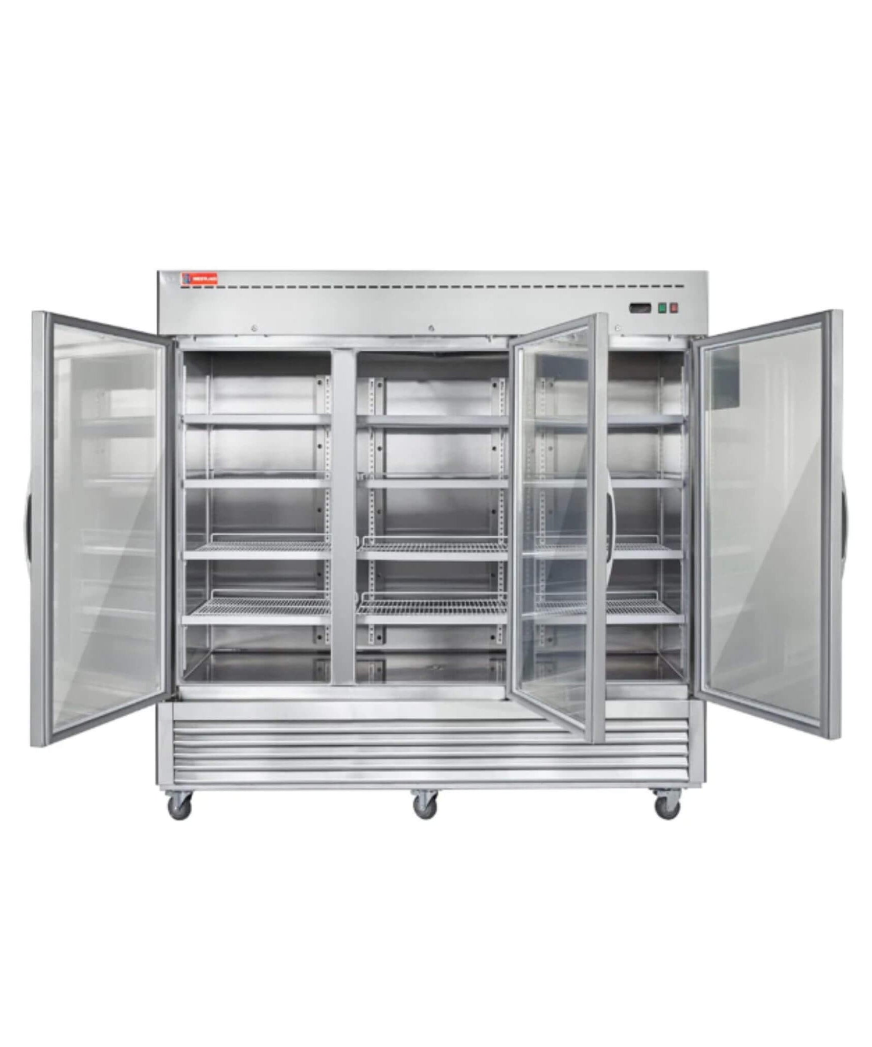 82-Inch Commercial Stainless Steel Upright Display 3 Section Merchandiser Refrigerator (SAK15724)