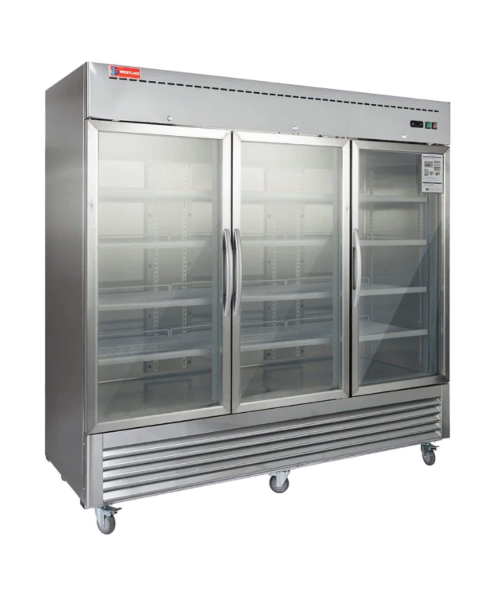 82-Inch Commercial Stainless Steel Upright Display 3 Section Merchandiser Refrigerator (SAK15724)