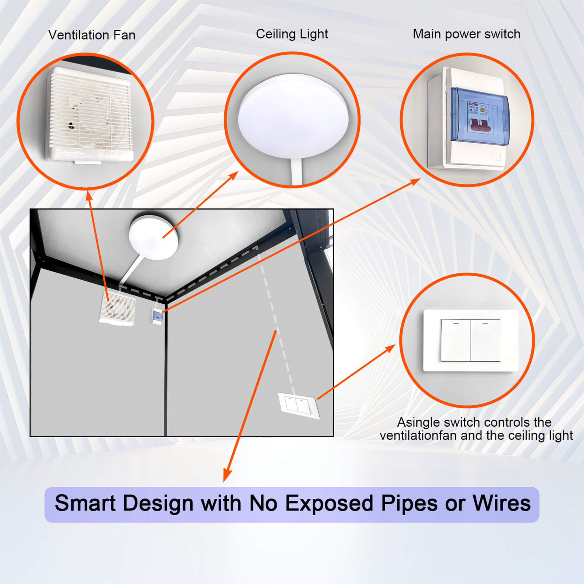 82-Inch Two-Person Portable Outdoor Toilet Cabin With Light, Sink And Fan (SAK50123)