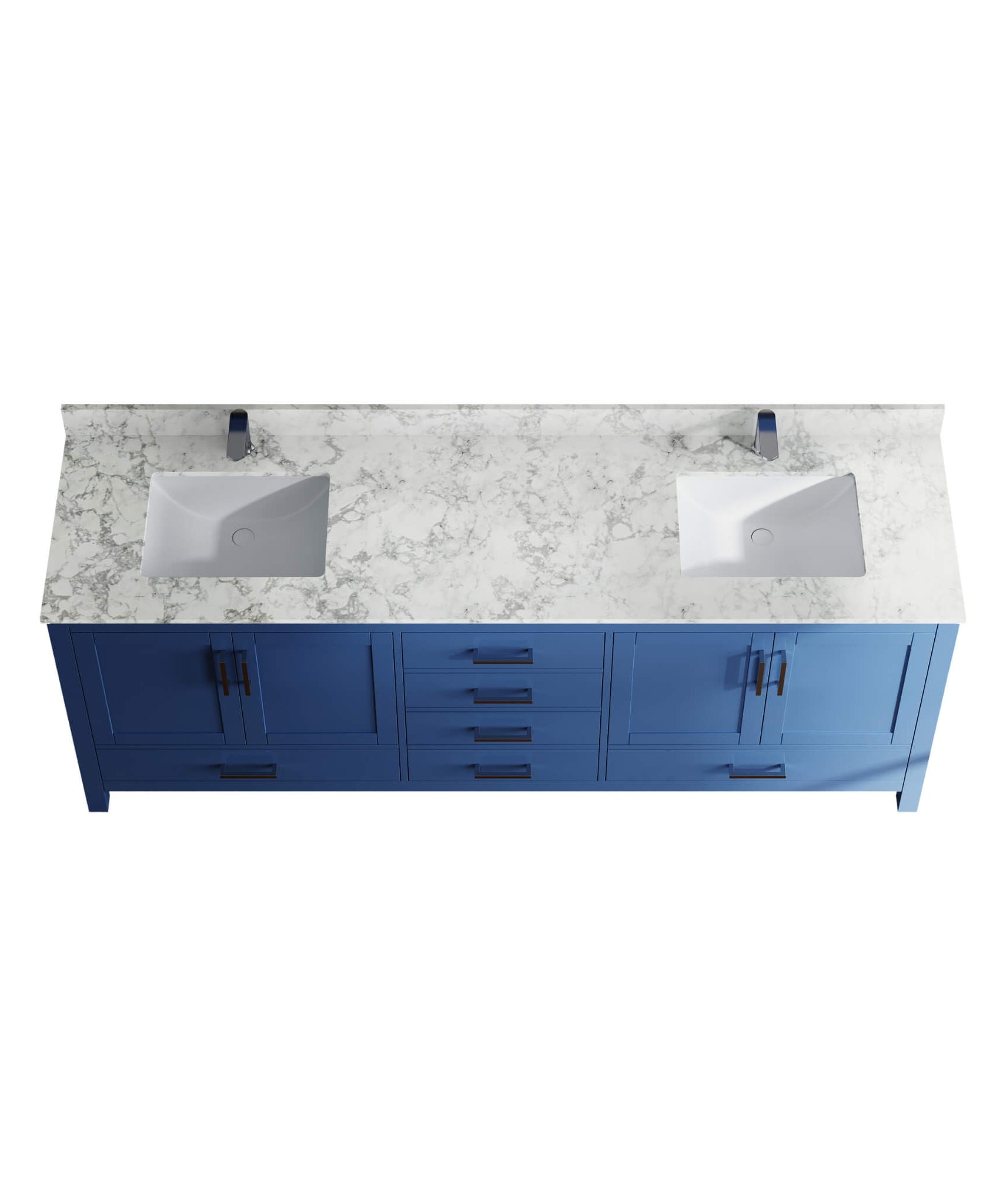 Nuvia 83-Inch Blue Modern Double Sink Freestanding Bathroom Vanity (SAK13972)