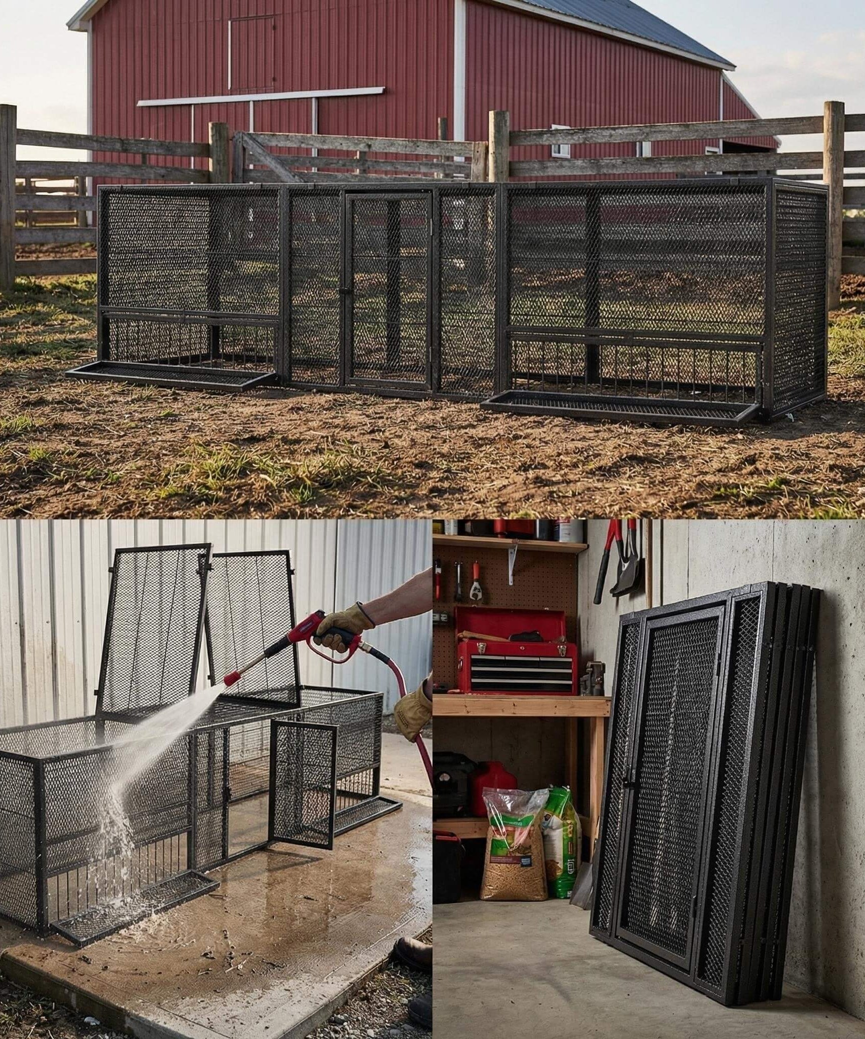 83-Inch Heavy-Duty Outdoor Metal Chicken Coop (SAK24679)