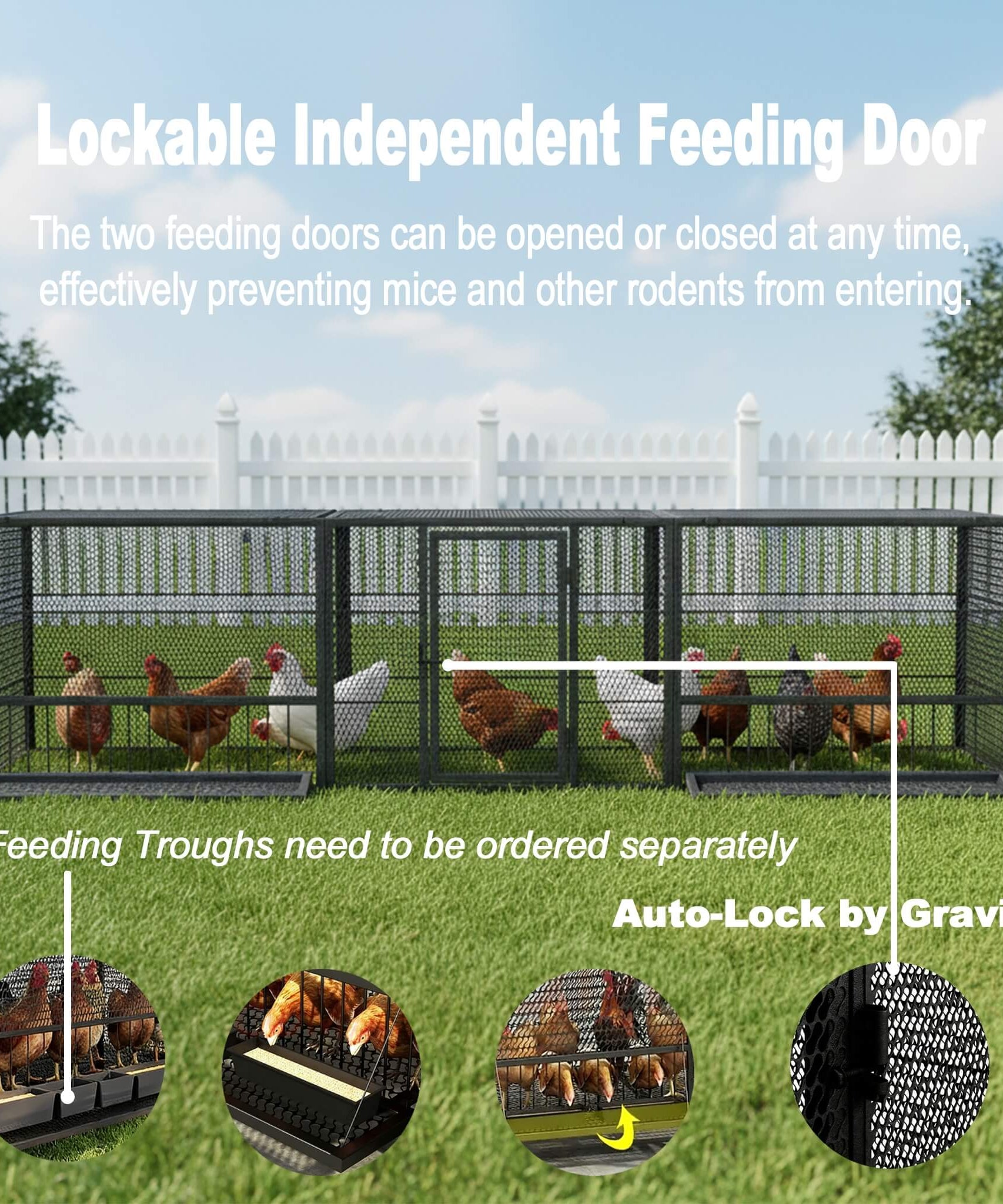 83-Inch Heavy-Duty Outdoor Metal Chicken Coop (SAK24679)