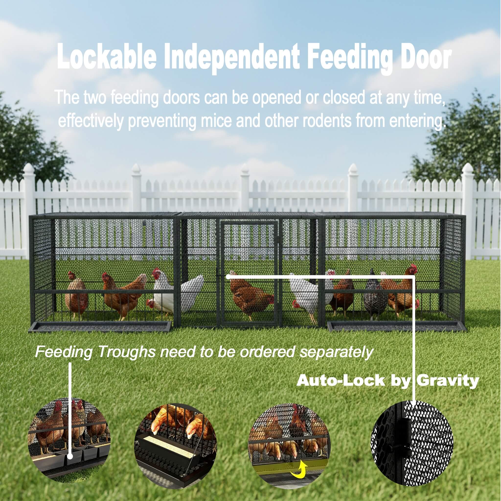 83-Inch Heavy-Duty Outdoor Metal Chicken Coop (SAK24679)