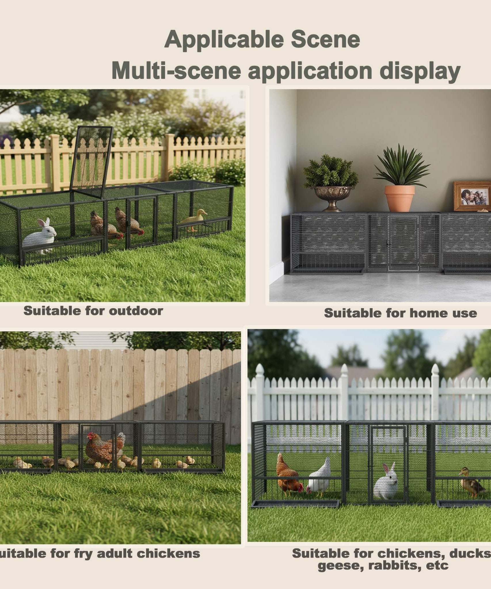 83-Inch Heavy-Duty Outdoor Metal Chicken Coop (SAK24679)