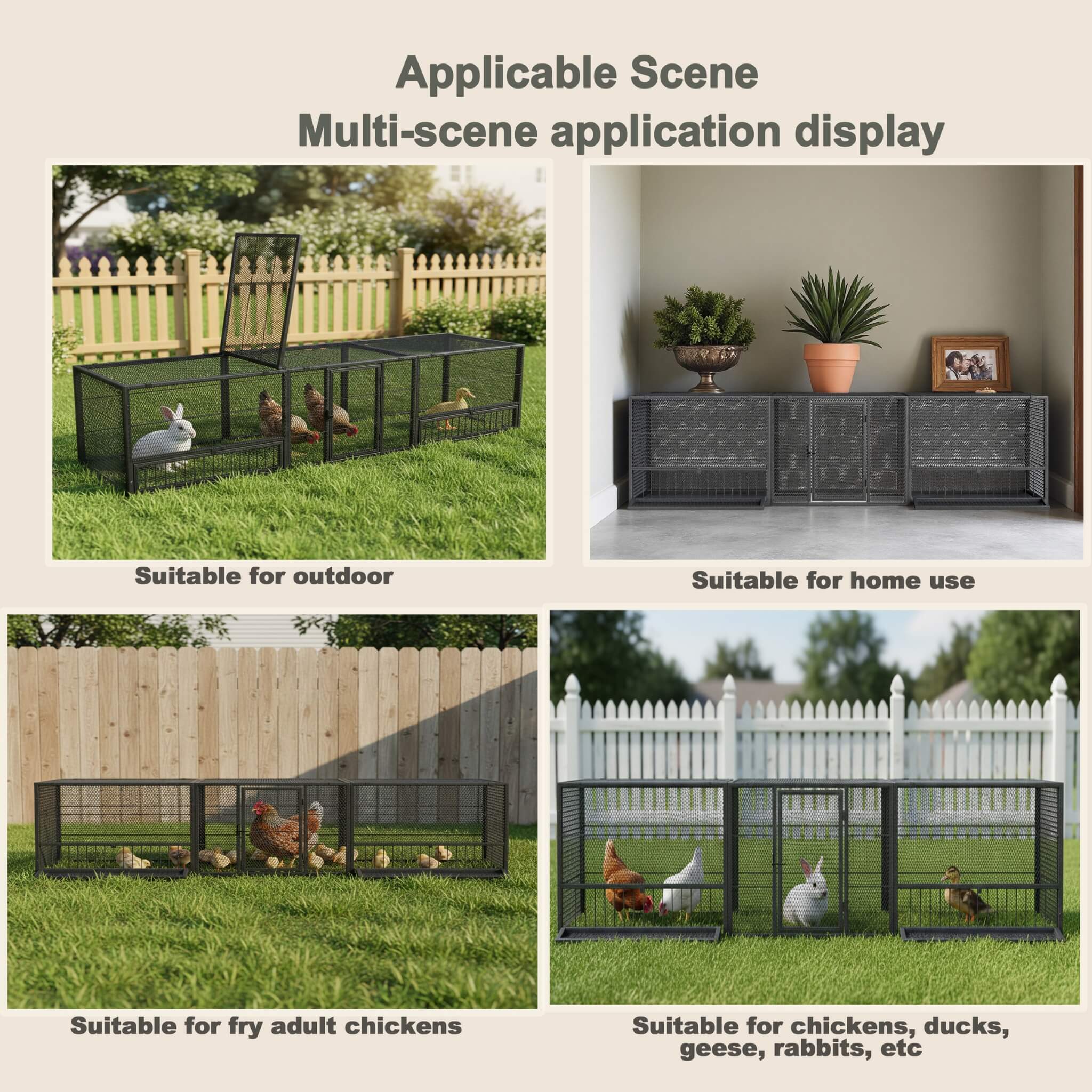 83-Inch Heavy-Duty Outdoor Metal Chicken Coop (SAK24679)