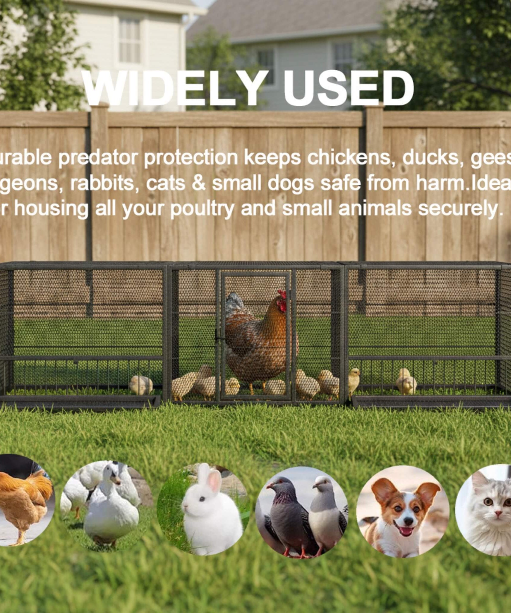 83-Inch Heavy-Duty Outdoor Metal Chicken Coop (SAK24679)