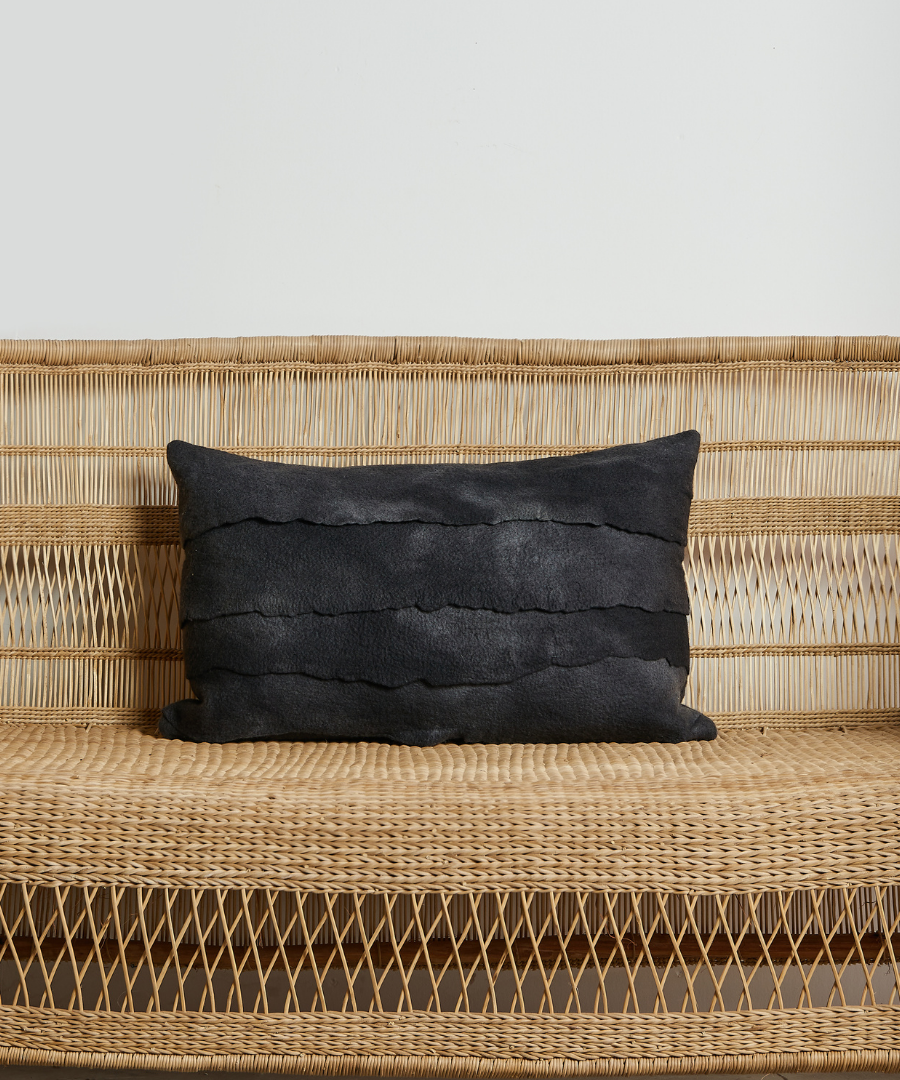 Layered Hand-Felted Merino Wool Throw Pillow