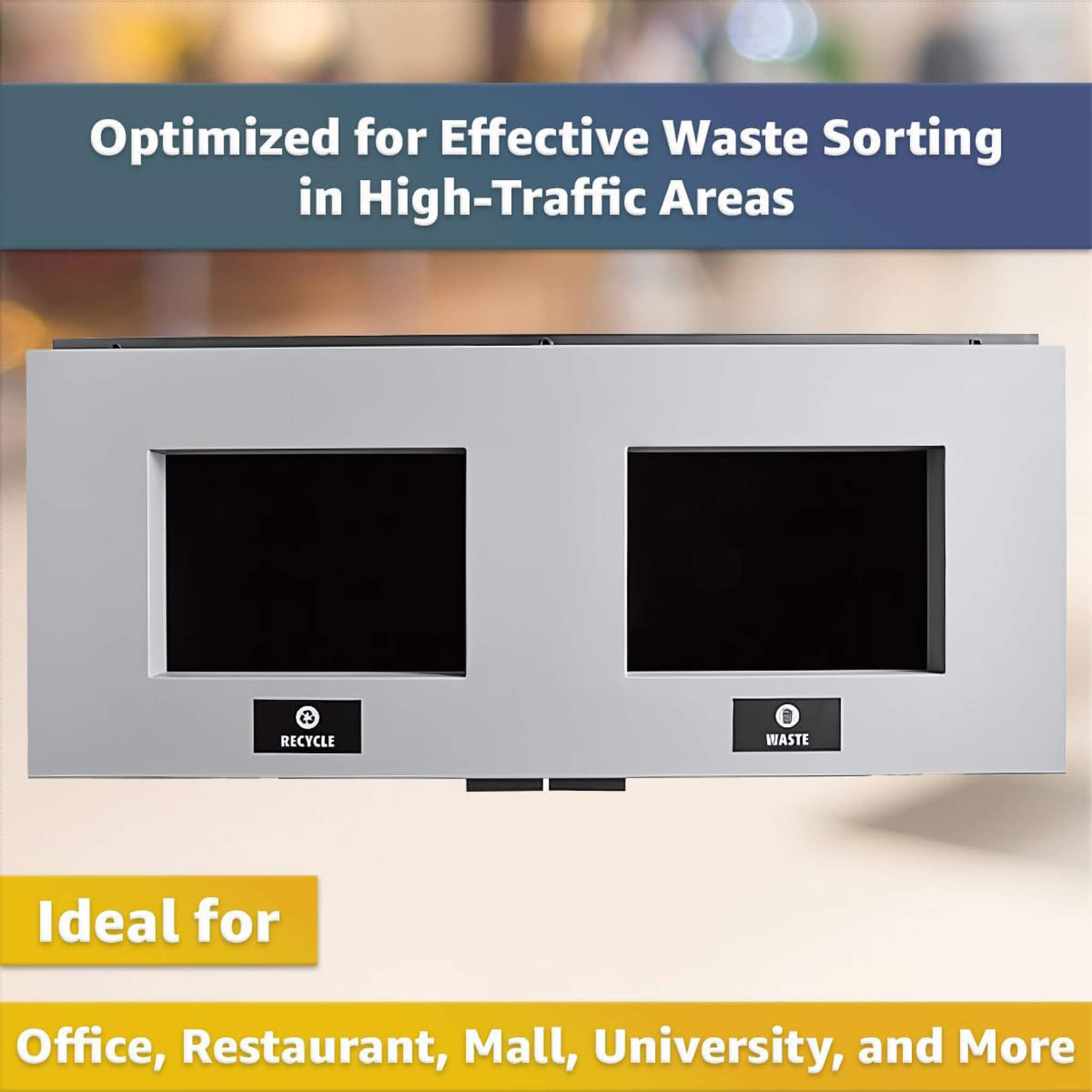 86-Gallon Heavy-Duty Commercial Steel Two-Stream Trash Can Cabinet (SAK74623)