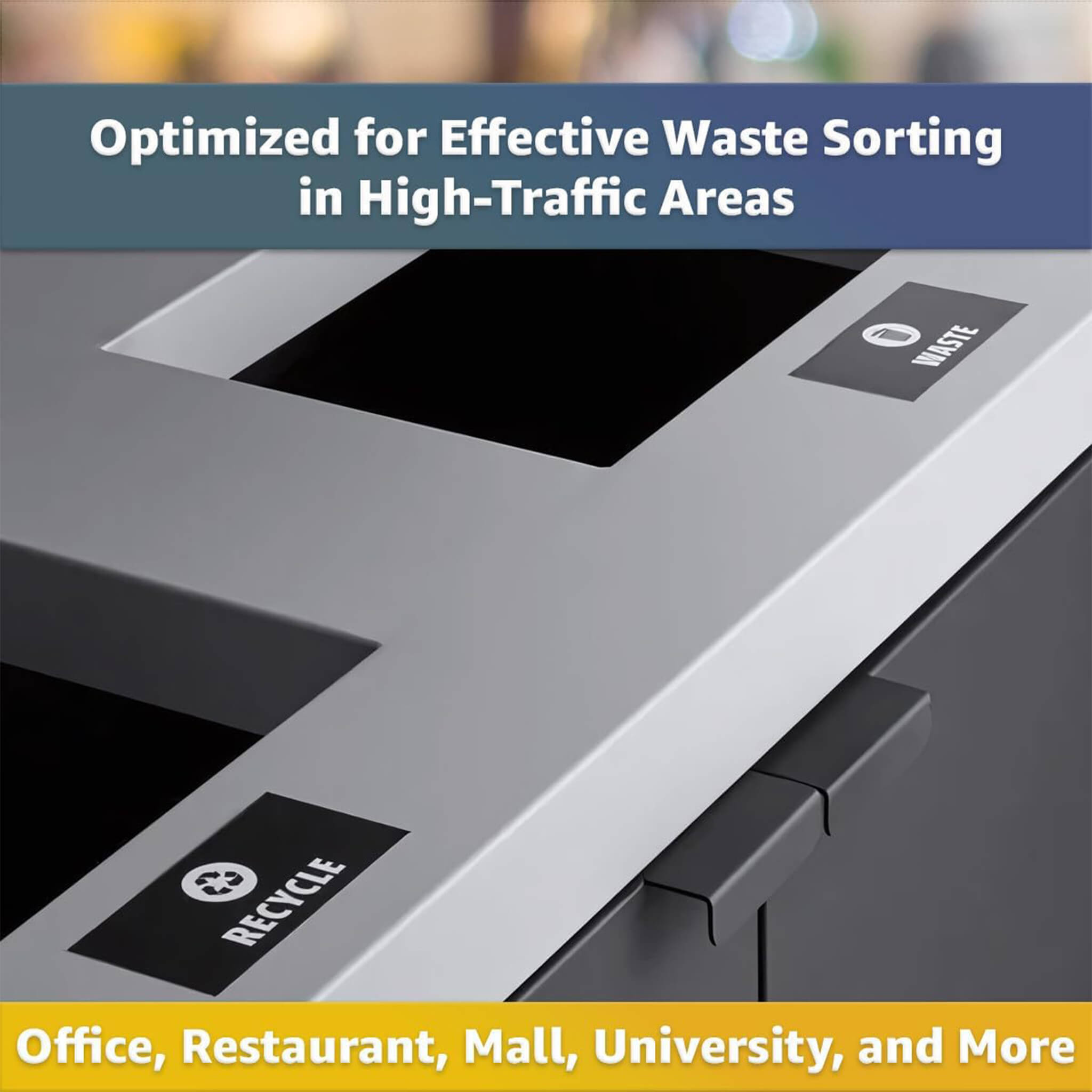 86-Gallon Heavy-Duty Commercial Steel Two-Stream Trash Can Cabinet With Tray Holder (SAK45079)