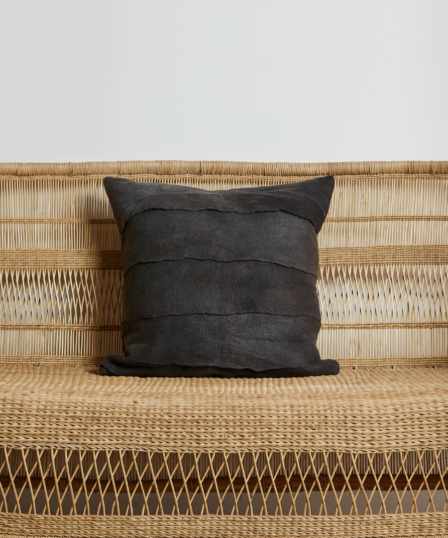 Layered Hand-Felted Merino Wool Throw Pillow