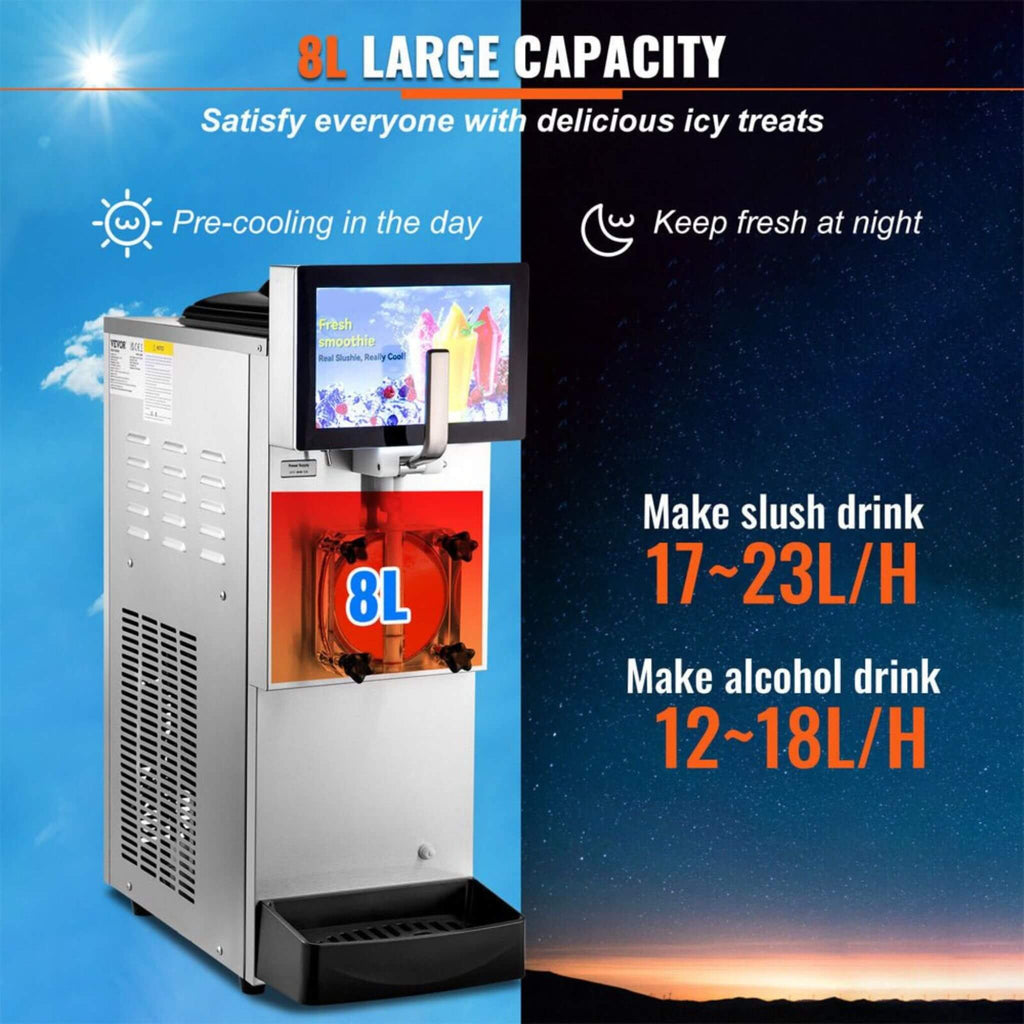 8L Commercial 1050W Single Frozen Margarita Ice Slushy Drink Maker Machine (SAK94026)