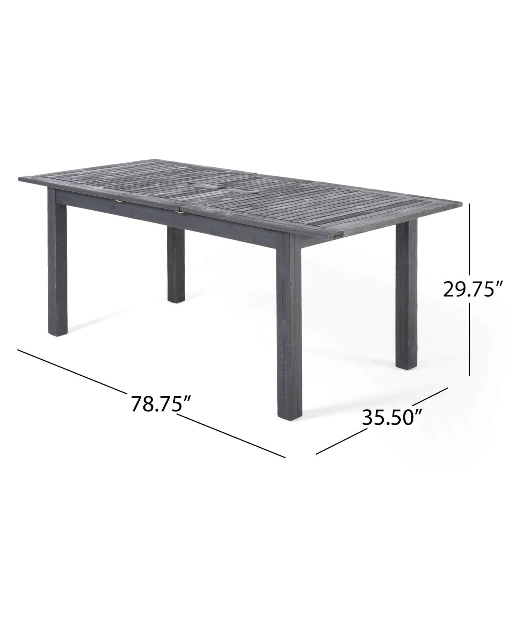 Alora 9-Piece Outdoor Dining Set With Extendable Acacia Wood Patio Table (SAK75134)