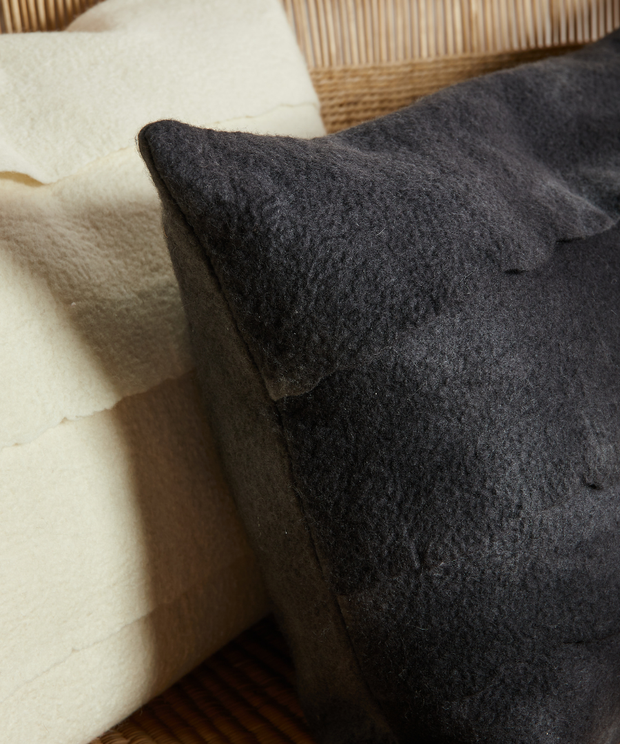 Layered Hand-Felted Merino Wool Throw Pillow