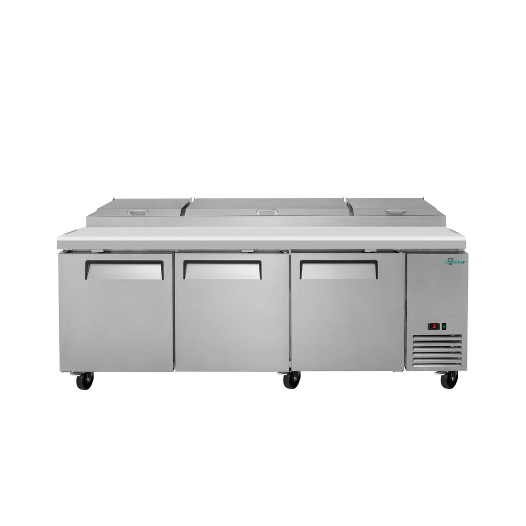 Heavy-Duty 93-Inch Commercial Stainless Steel Pizza Prep Table With Refrigeration (SAK52193)