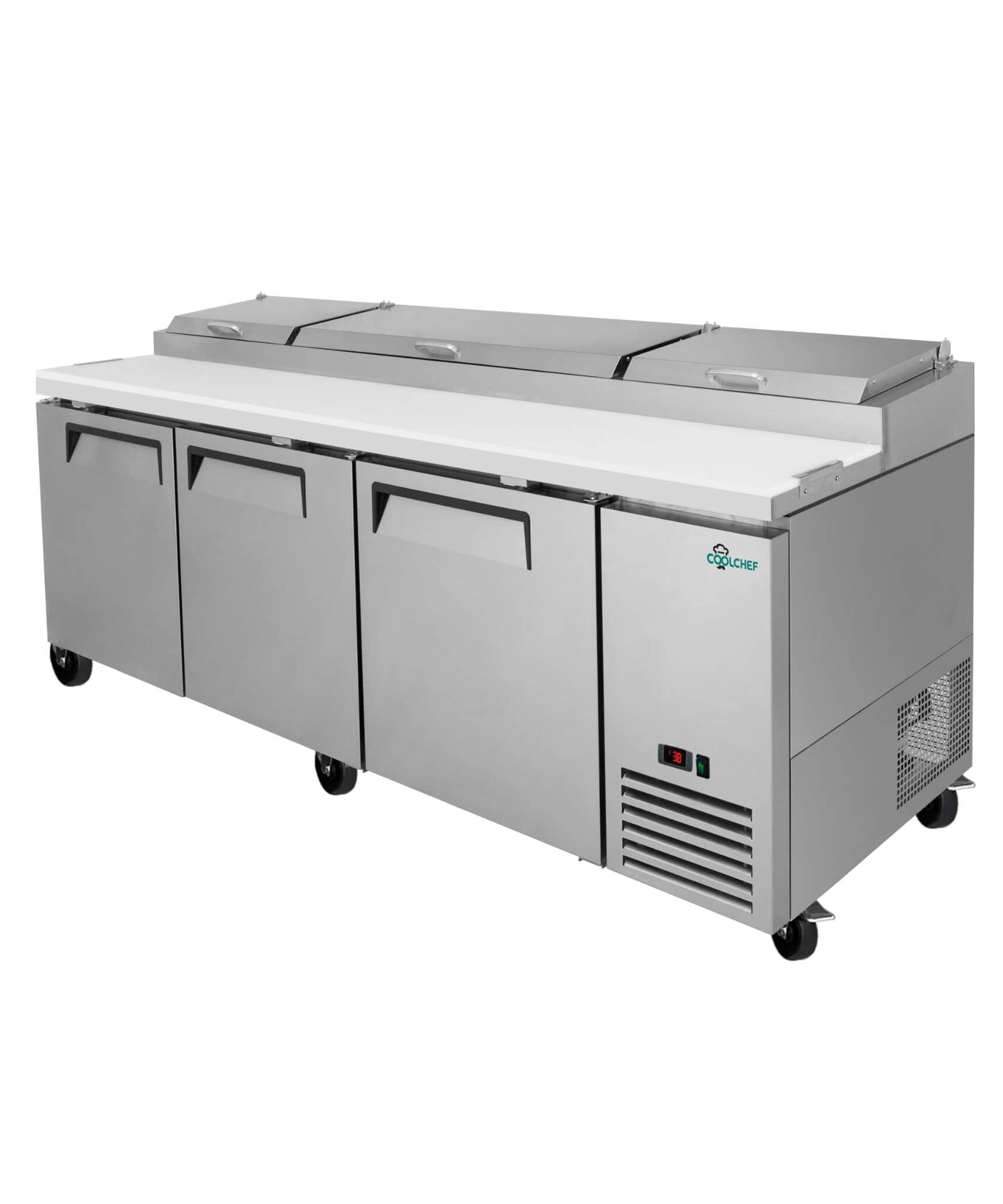 Heavy-Duty 93-Inch Commercial Stainless Steel Pizza Prep Table With Refrigeration (SAK52193)