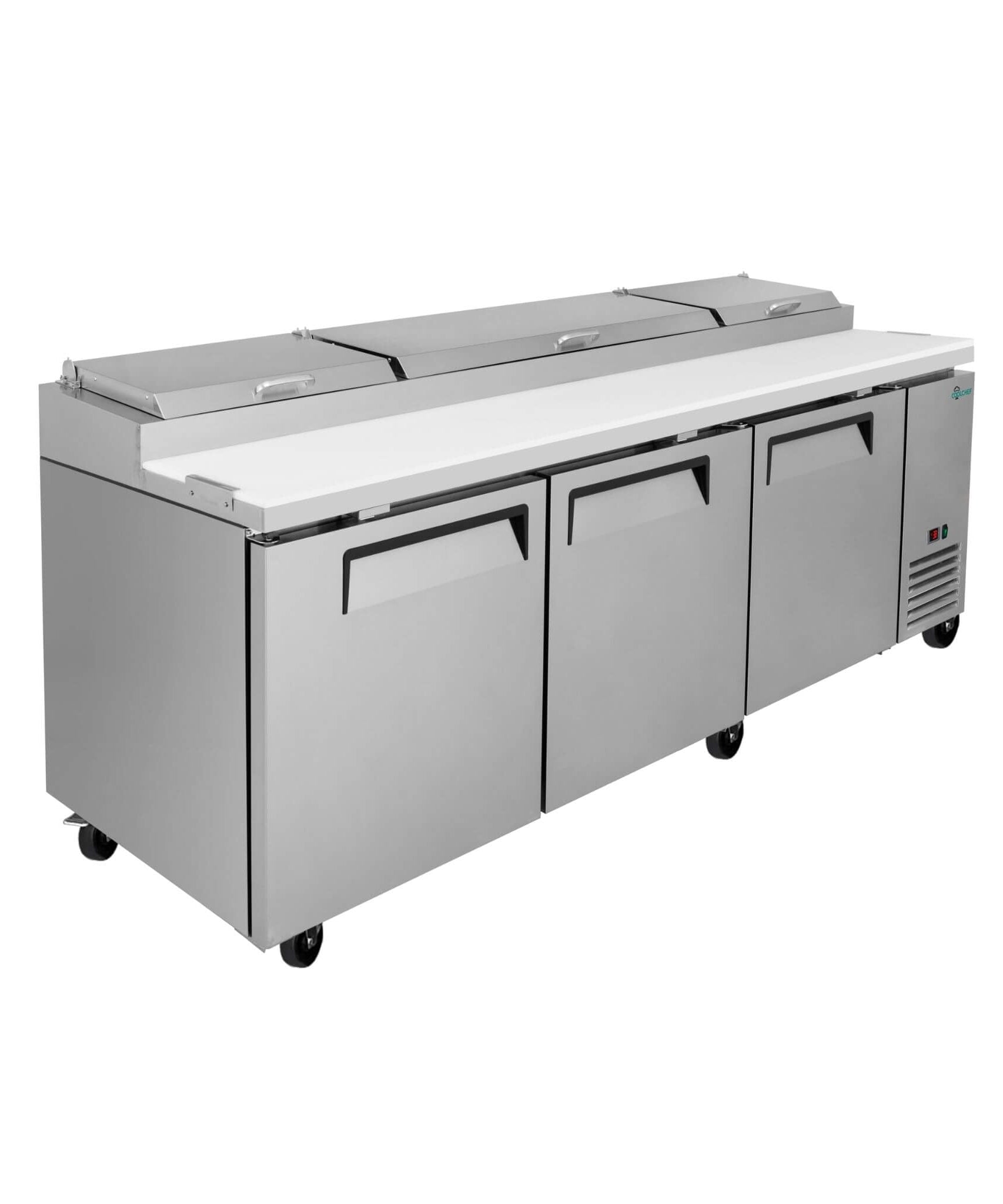 Heavy-Duty 93-Inch Commercial Stainless Steel Pizza Prep Table With Refrigeration (SAK52193)