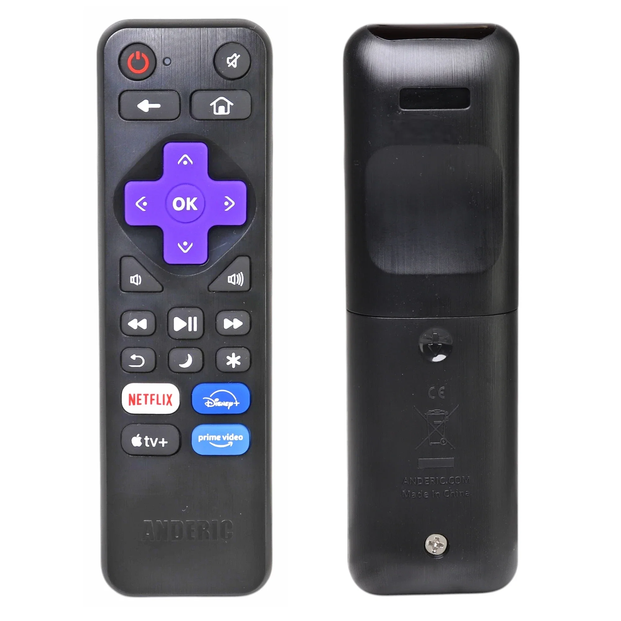 Anderic RRST01.26 Universal for all Roku Players and TV's with Learning | Replaces RC-ALIR, RC-CHIR, RC280, Ultra, Express, and more