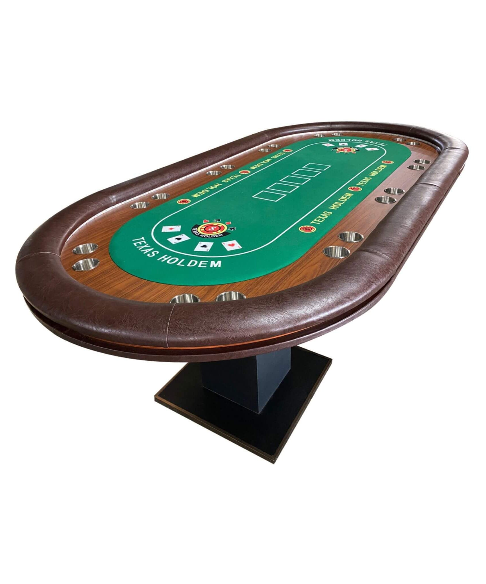 Luxury 96-Inch Gaming Table With LED Lights, Durable Velvet Surface, And Sturdy Pedestal Base (SAK92853)