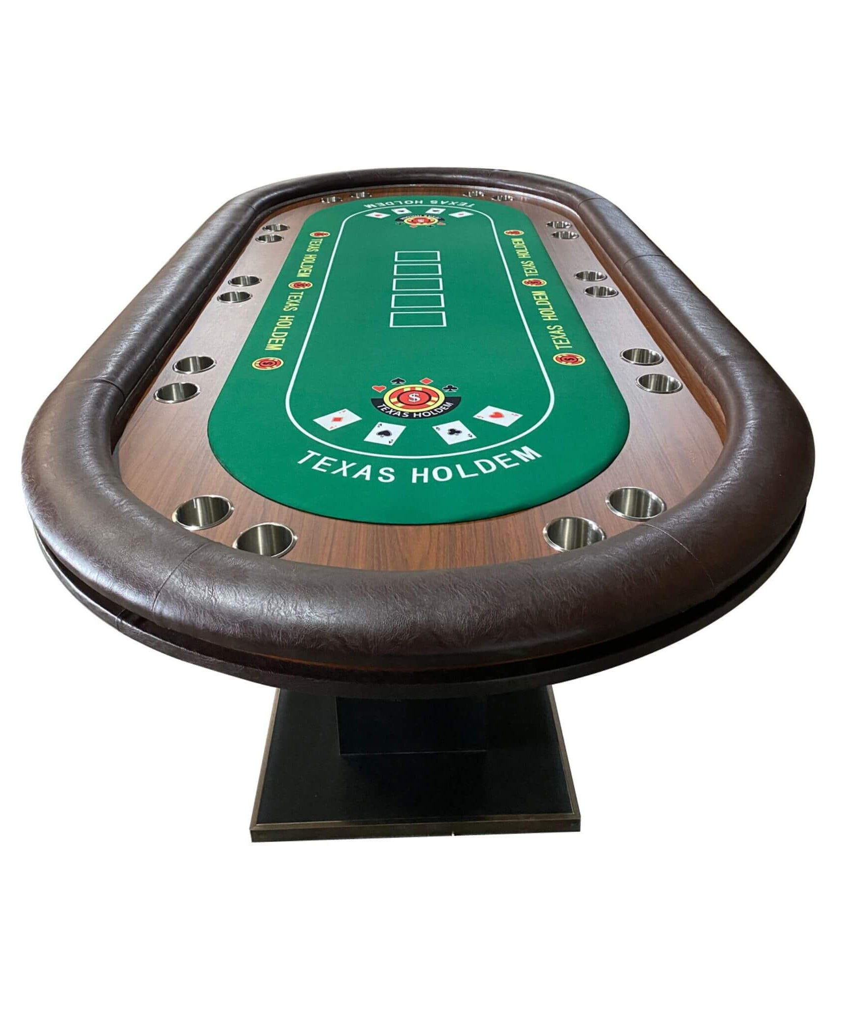 Luxury 96-Inch Gaming Table With LED Lights, Durable Velvet Surface, And Sturdy Pedestal Base (SAK92853)