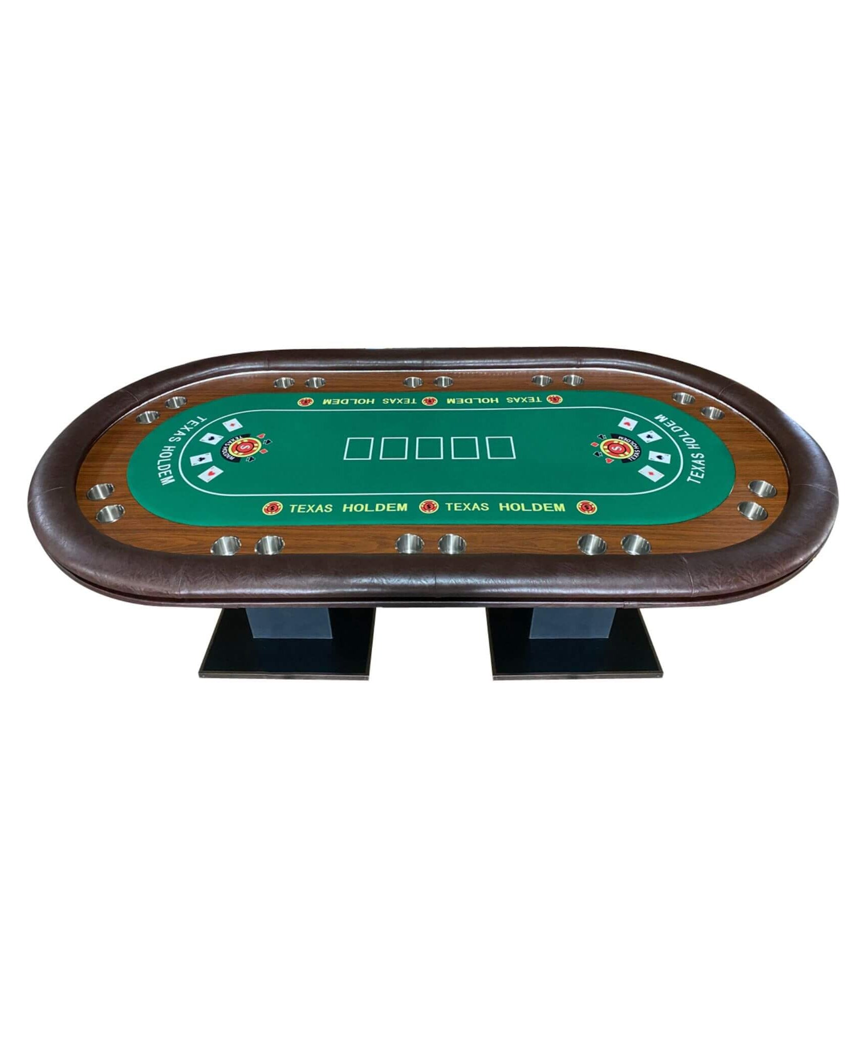 Luxury 96-Inch Gaming Table With LED Lights, Durable Velvet Surface, And Sturdy Pedestal Base (SAK92853)