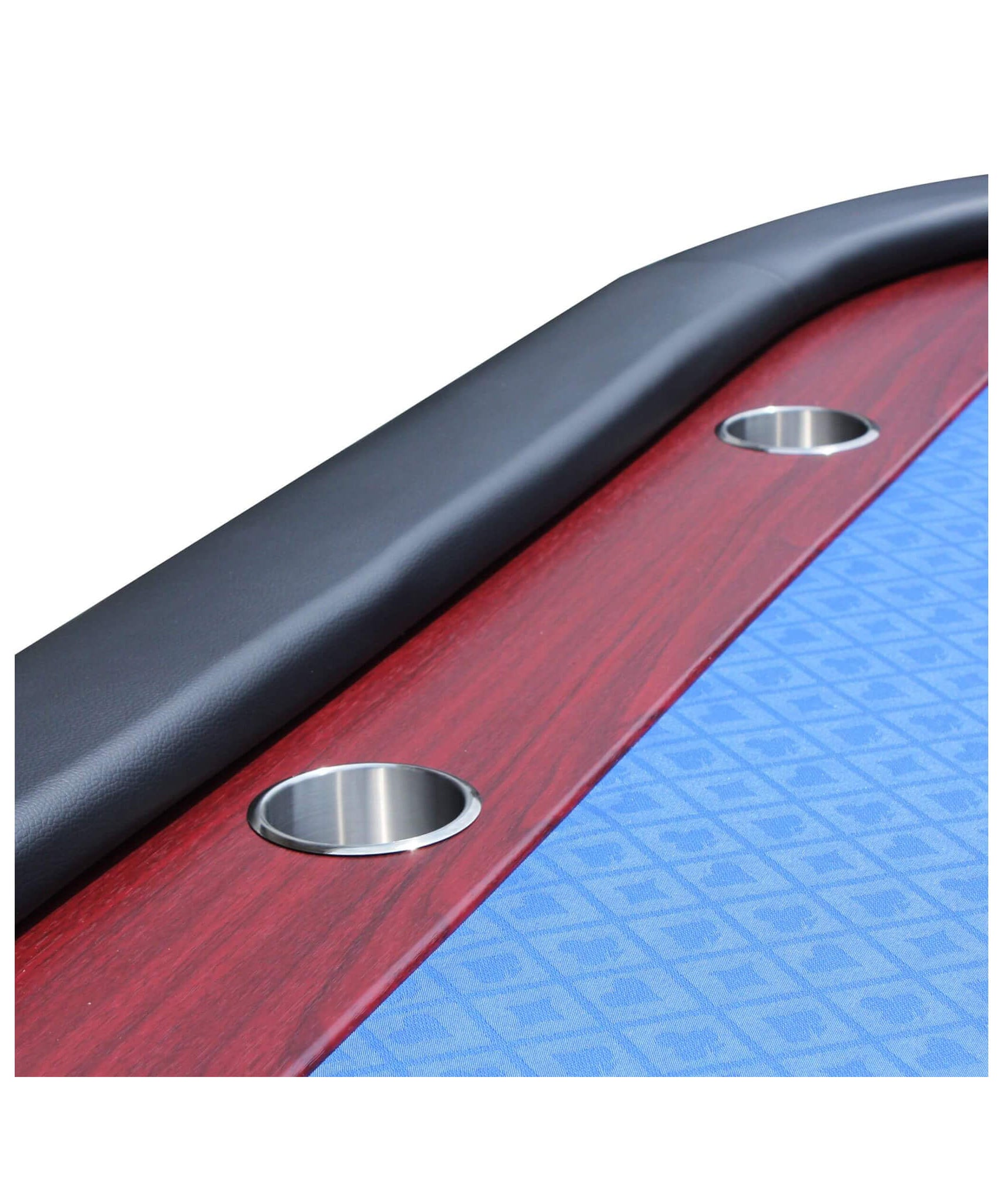 Premium 96-Inch Poker Table With Speed Cloth And Wooden Texture Racetrack For 10 Players (SAK75023)