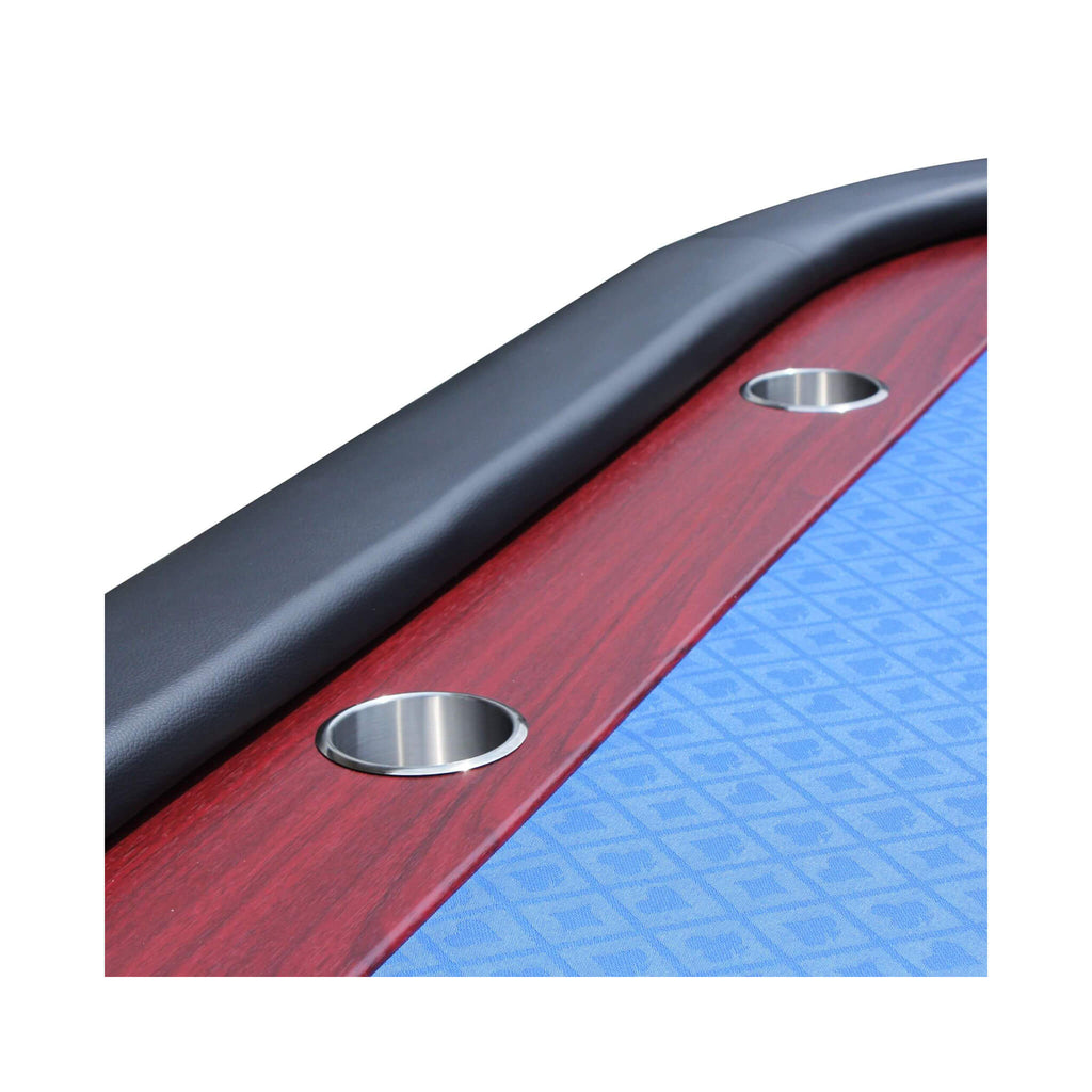 Premium 96-Inch Poker Table With Speed Cloth And Wooden Texture Racetrack For 10 Players (SAK75023)