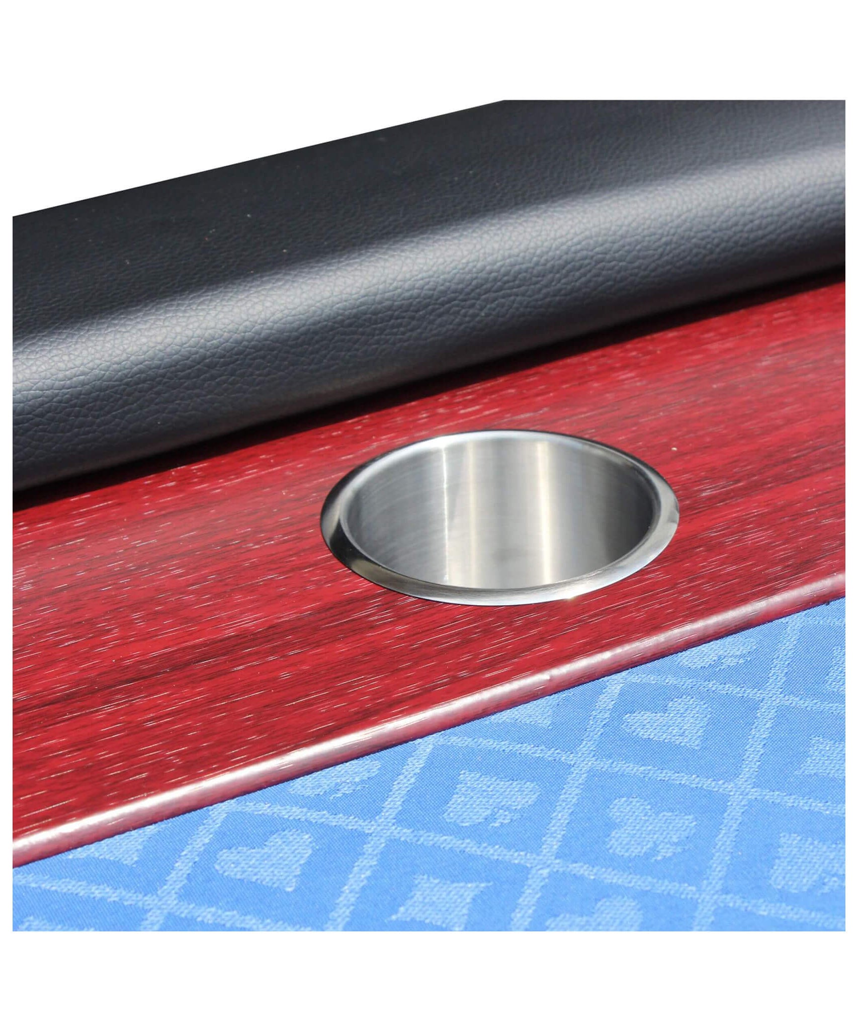 Premium 96-Inch Poker Table With Speed Cloth And Wooden Texture Racetrack For 10 Players (SAK75023)