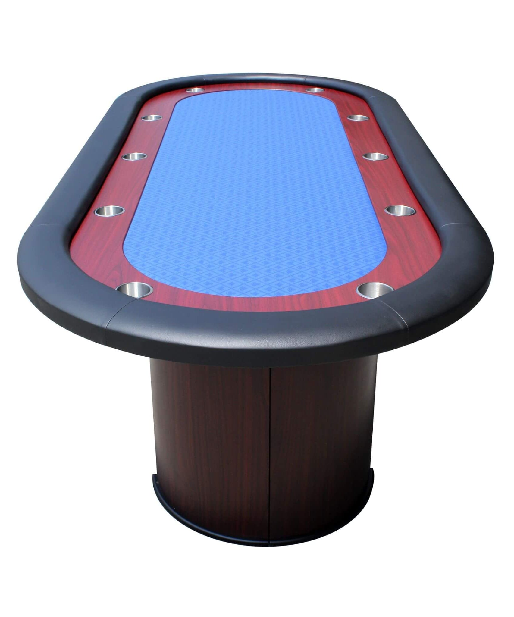 Premium 96-Inch Poker Table With Speed Cloth And Wooden Texture Racetrack For 10 Players (SAK75023)