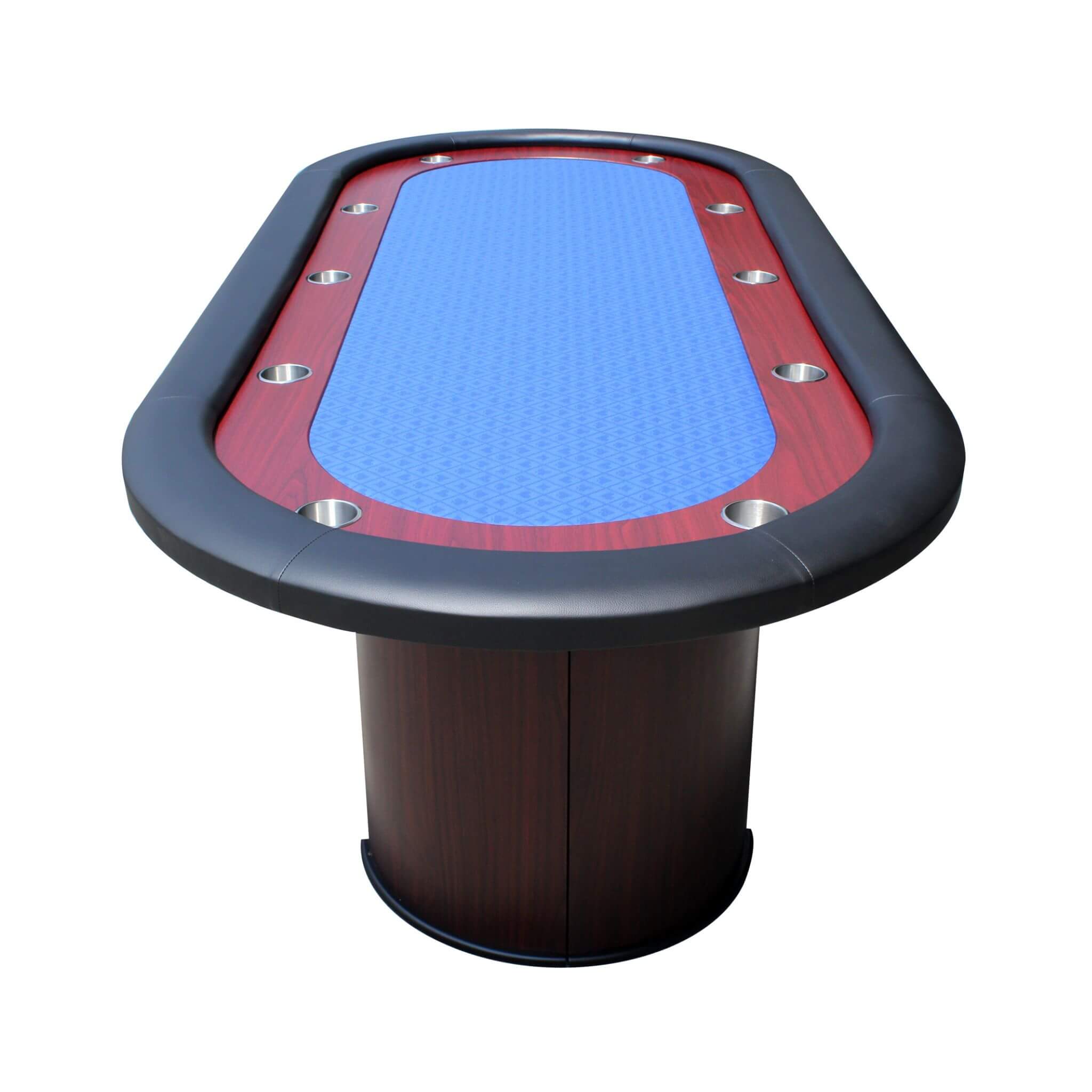 Premium 96-Inch Poker Table With Speed Cloth And Wooden Texture Racetrack For 10 Players (SAK75023)