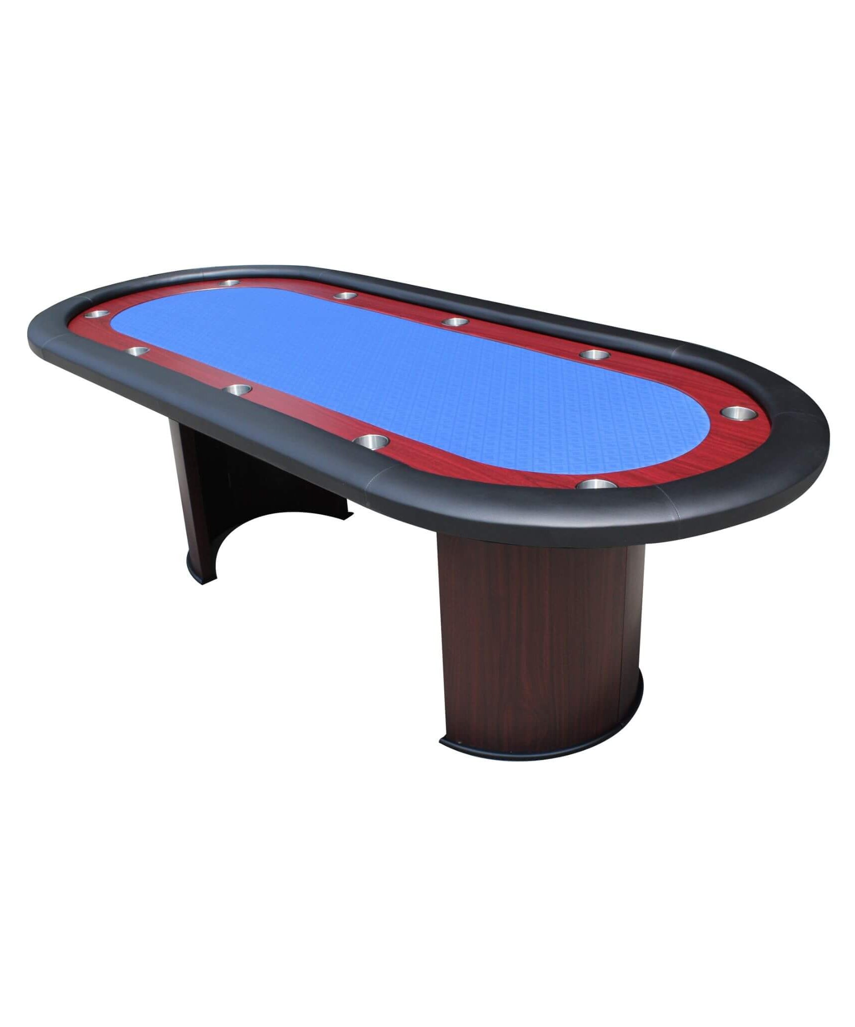 Premium 96-Inch Poker Table With Speed Cloth And Wooden Texture Racetrack For 10 Players (SAK75023)