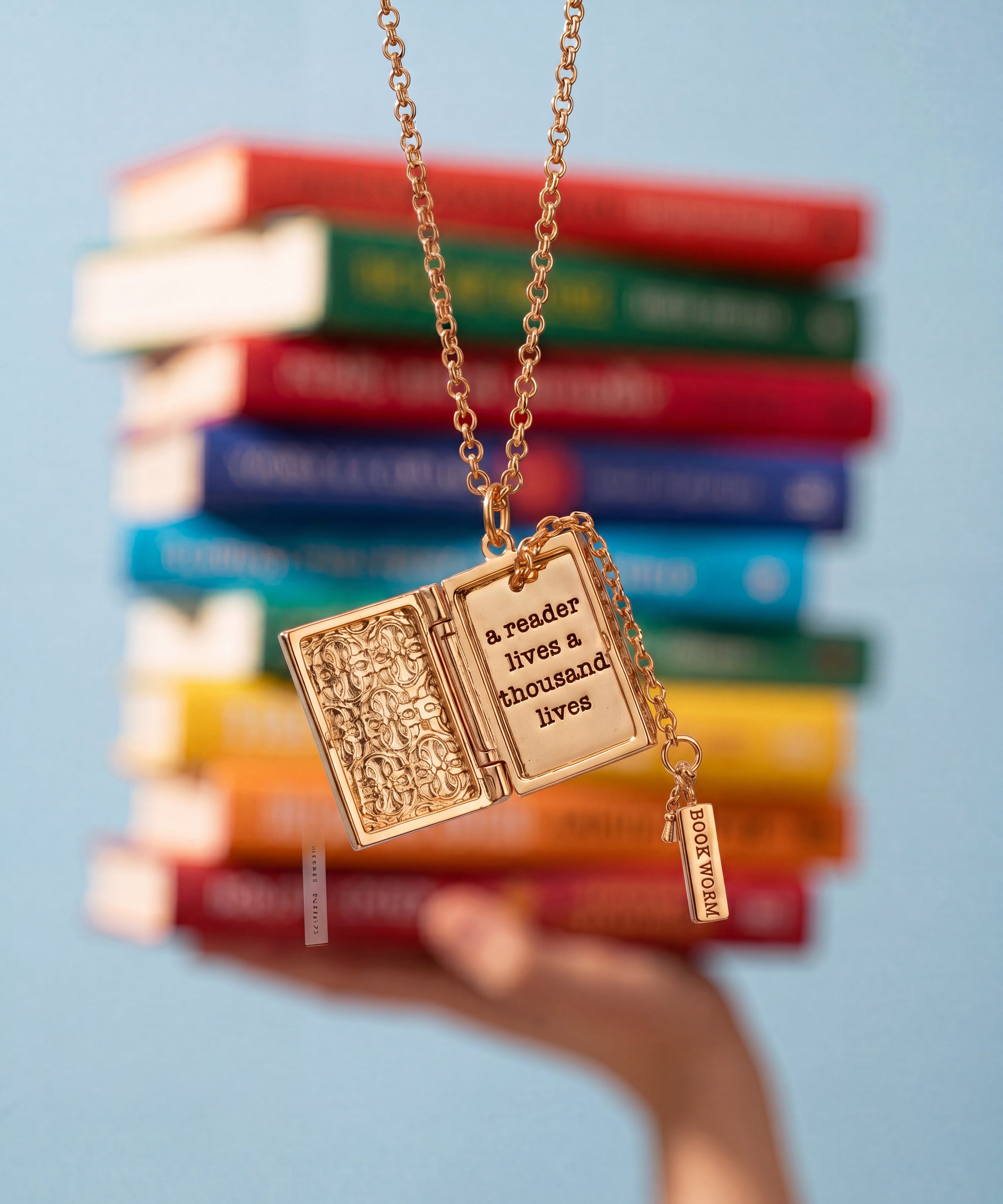'A Reader Lives A Thousand Lives' Book Club Locket Pendant