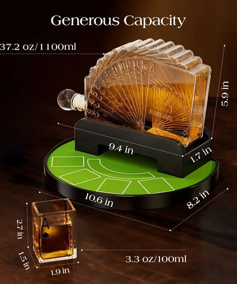 Poker Night Whiskey Decanter Set